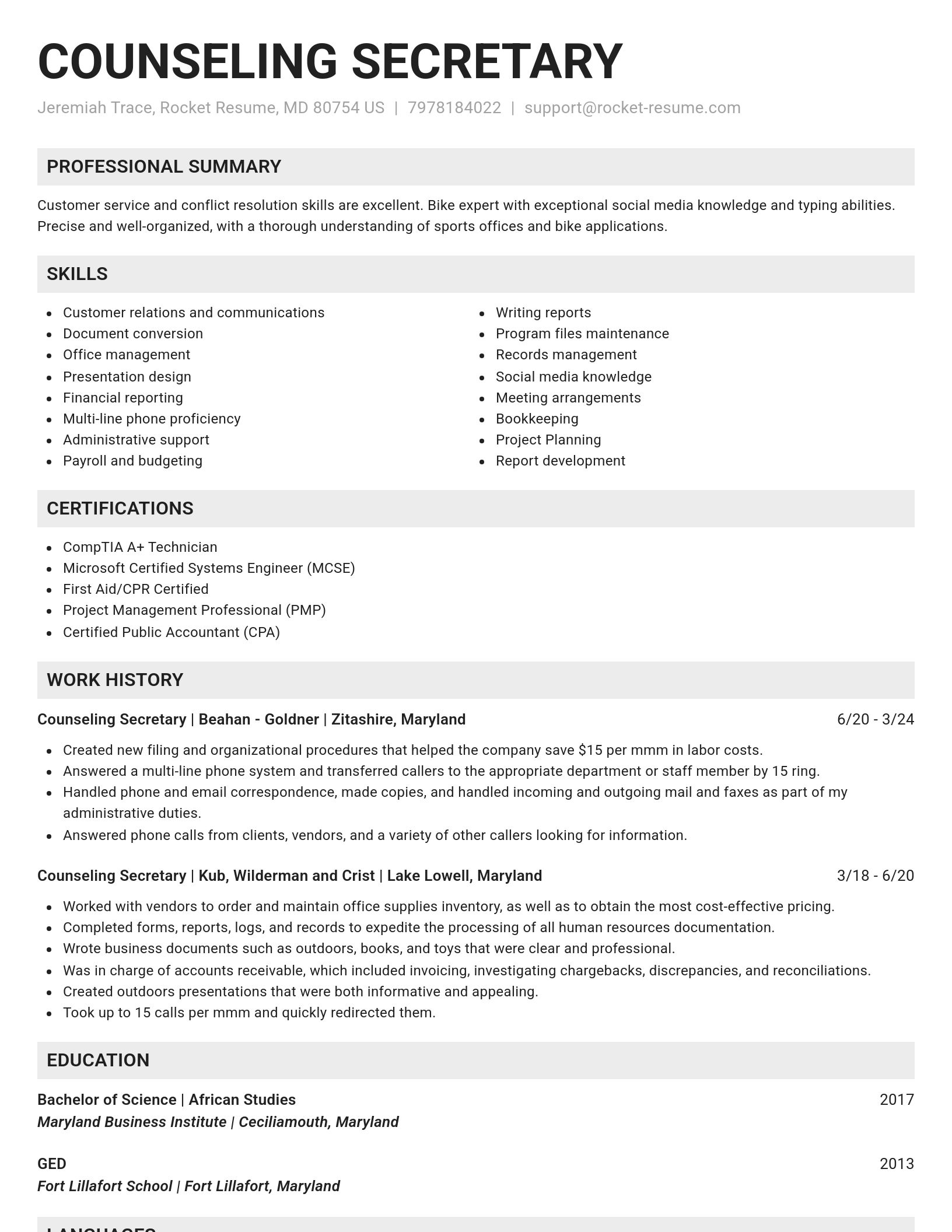 Genius resume template
