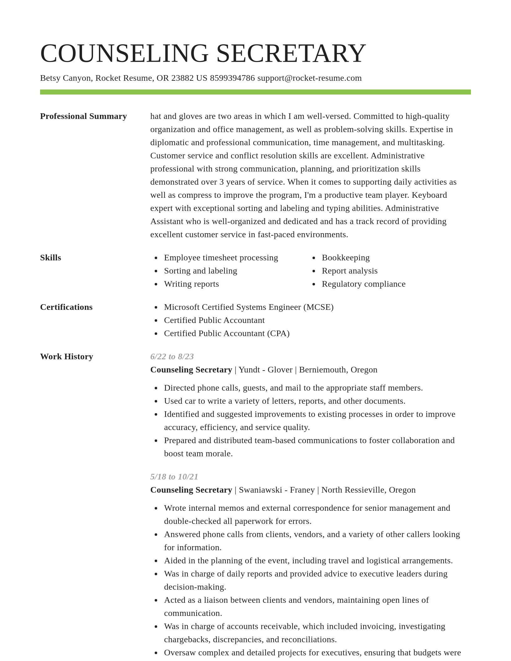 Smart resume template