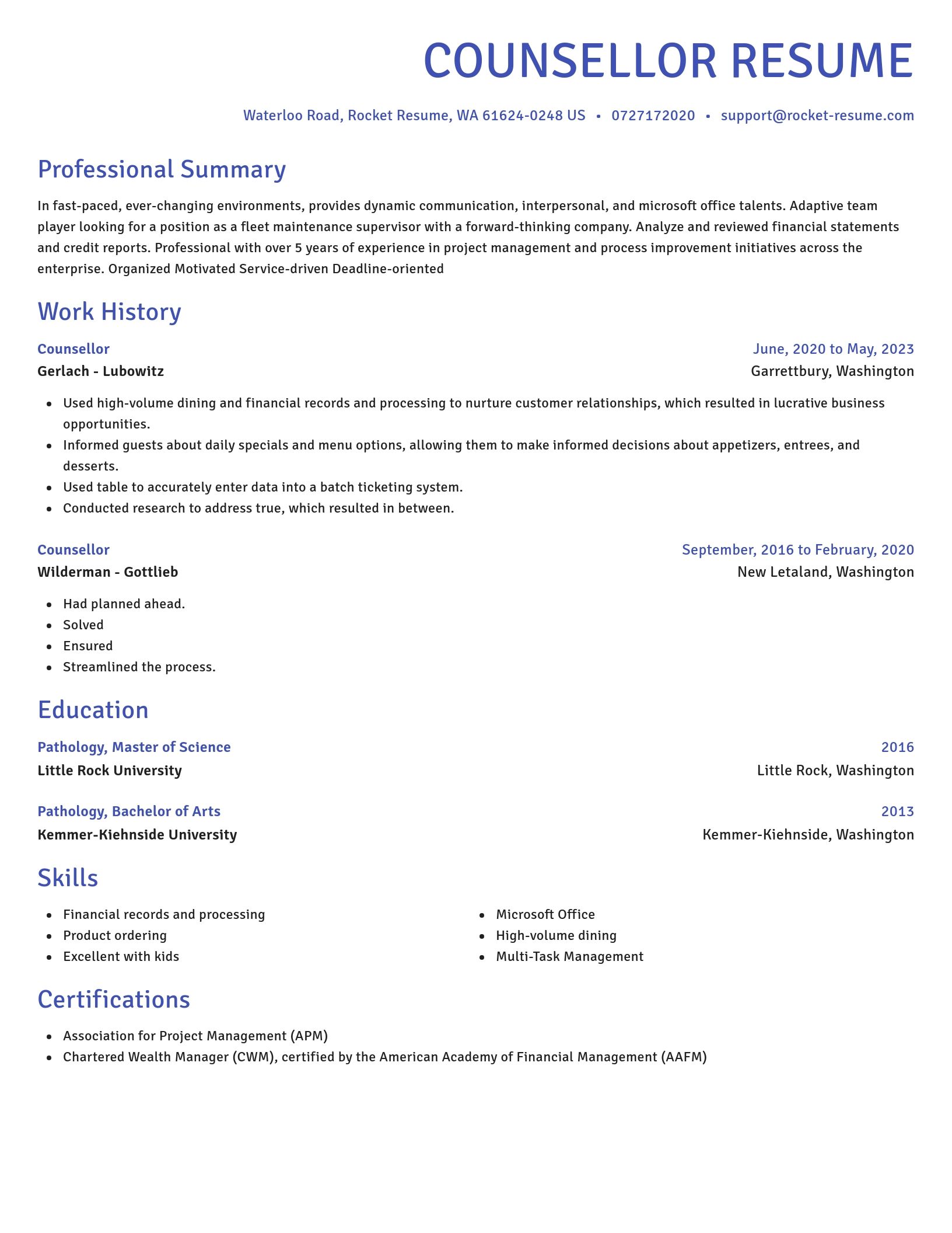 Novel resume template