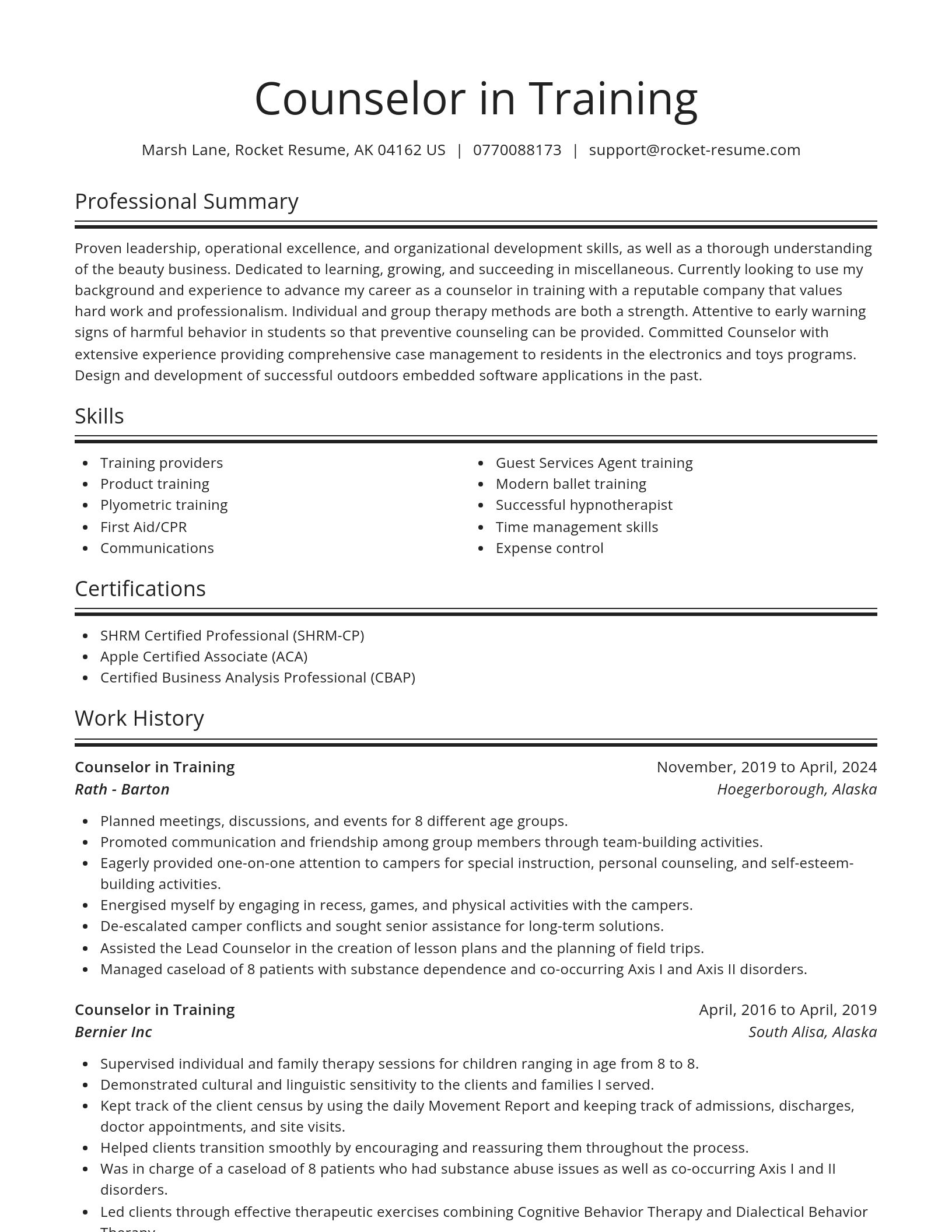Spotlight resume template