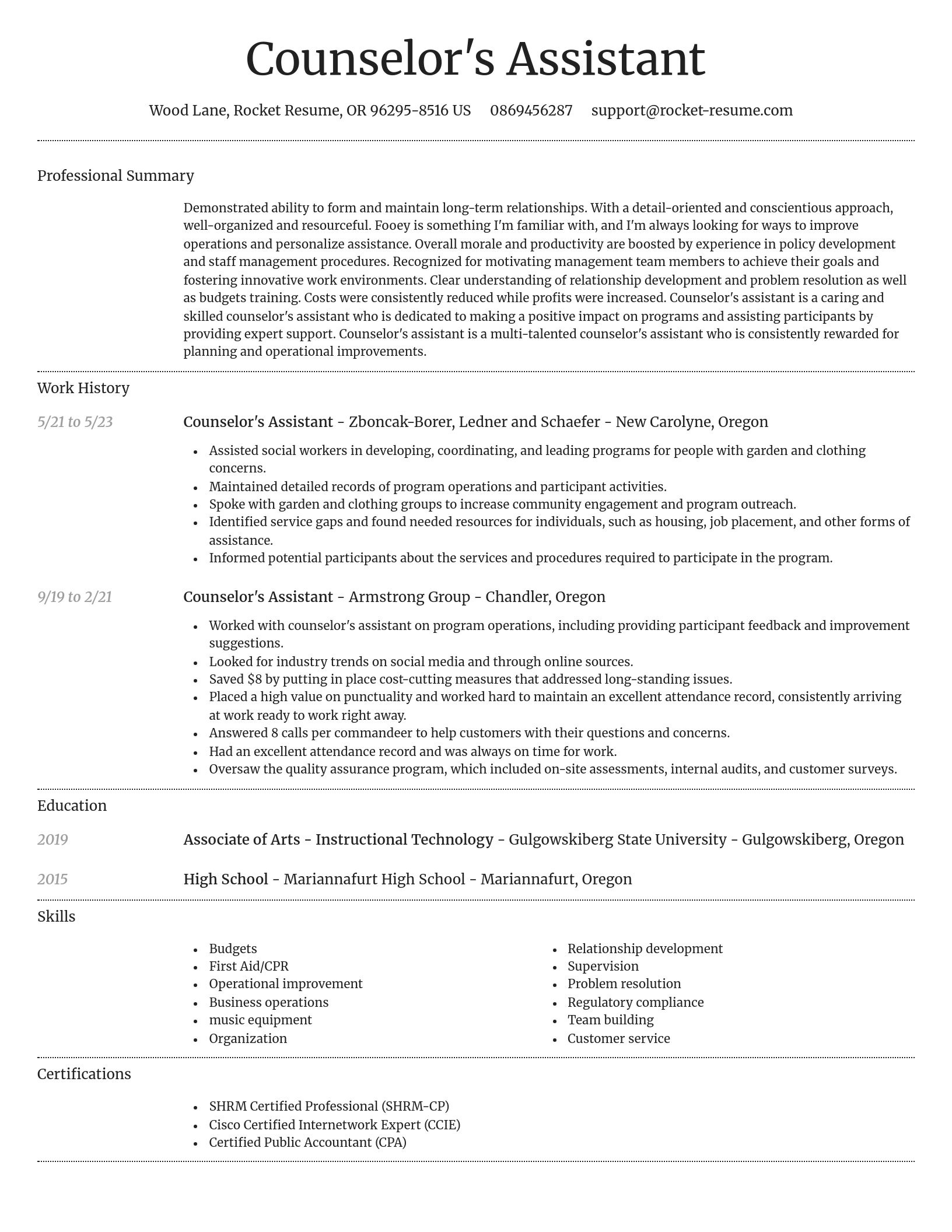 Dignified resume template