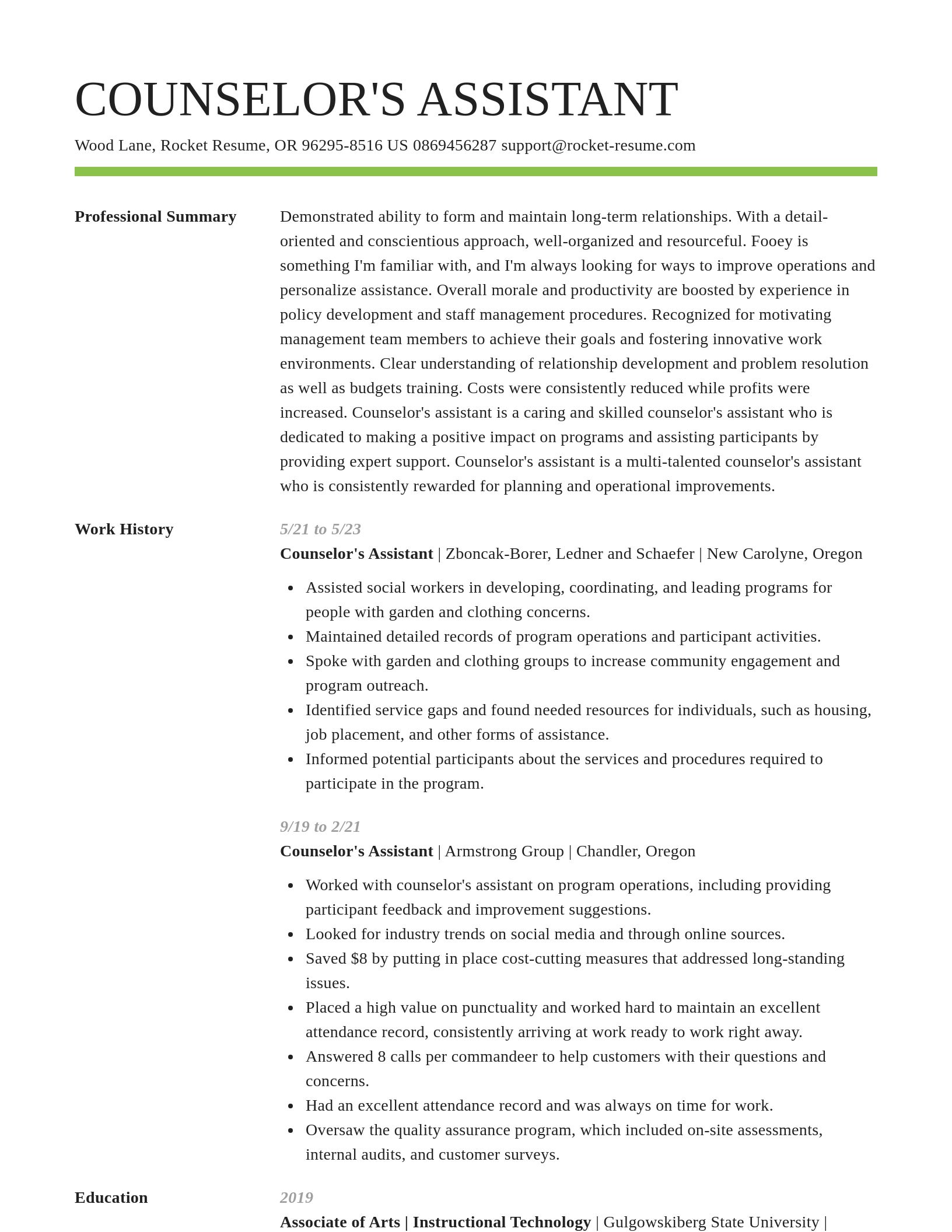 Smart resume template