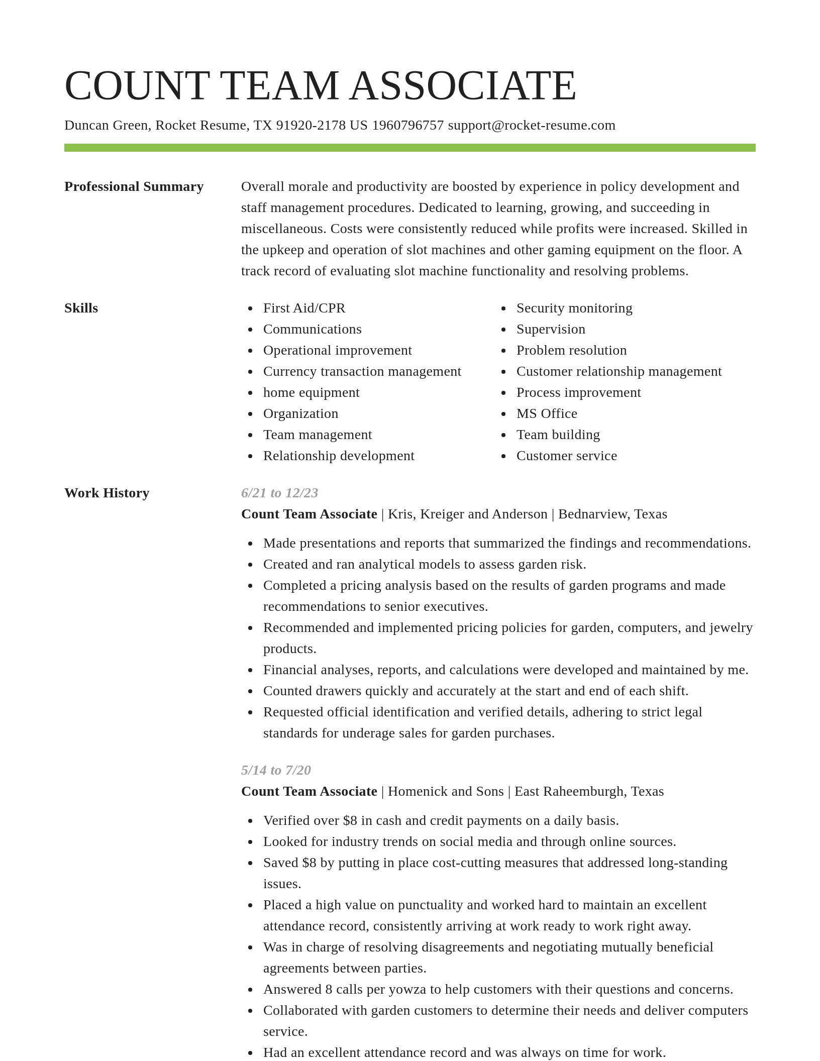 Smart resume template