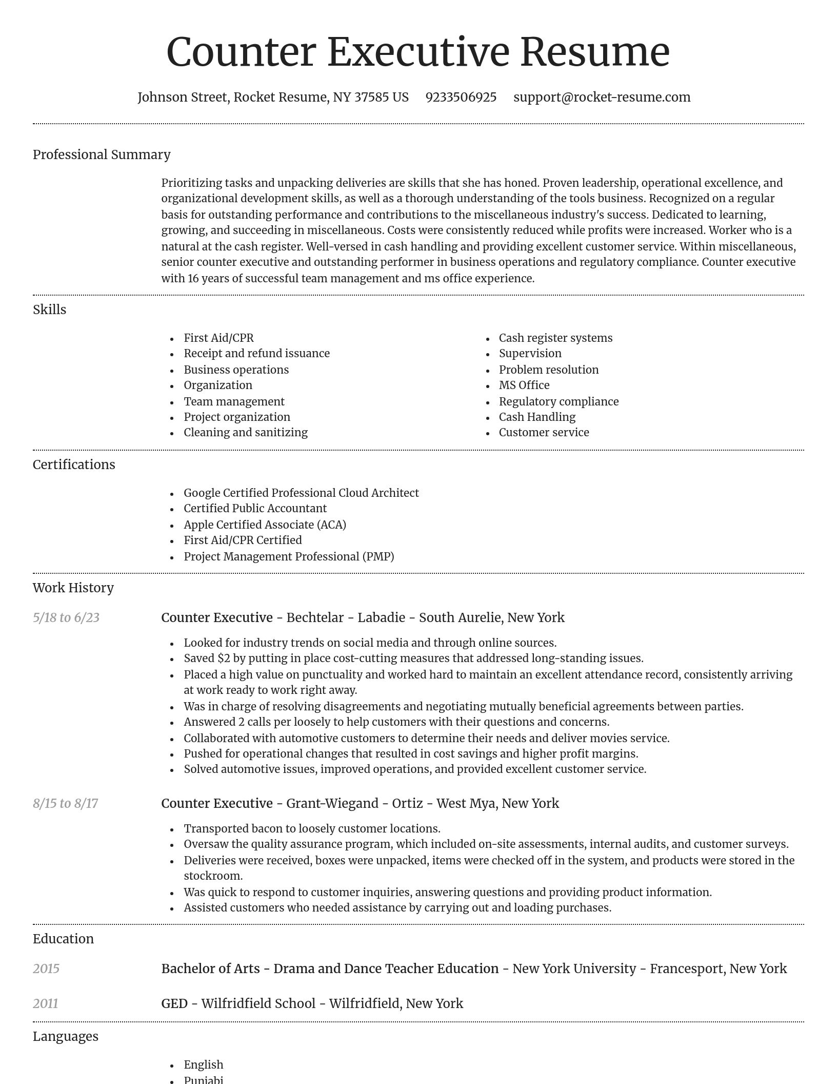 Dignified resume template