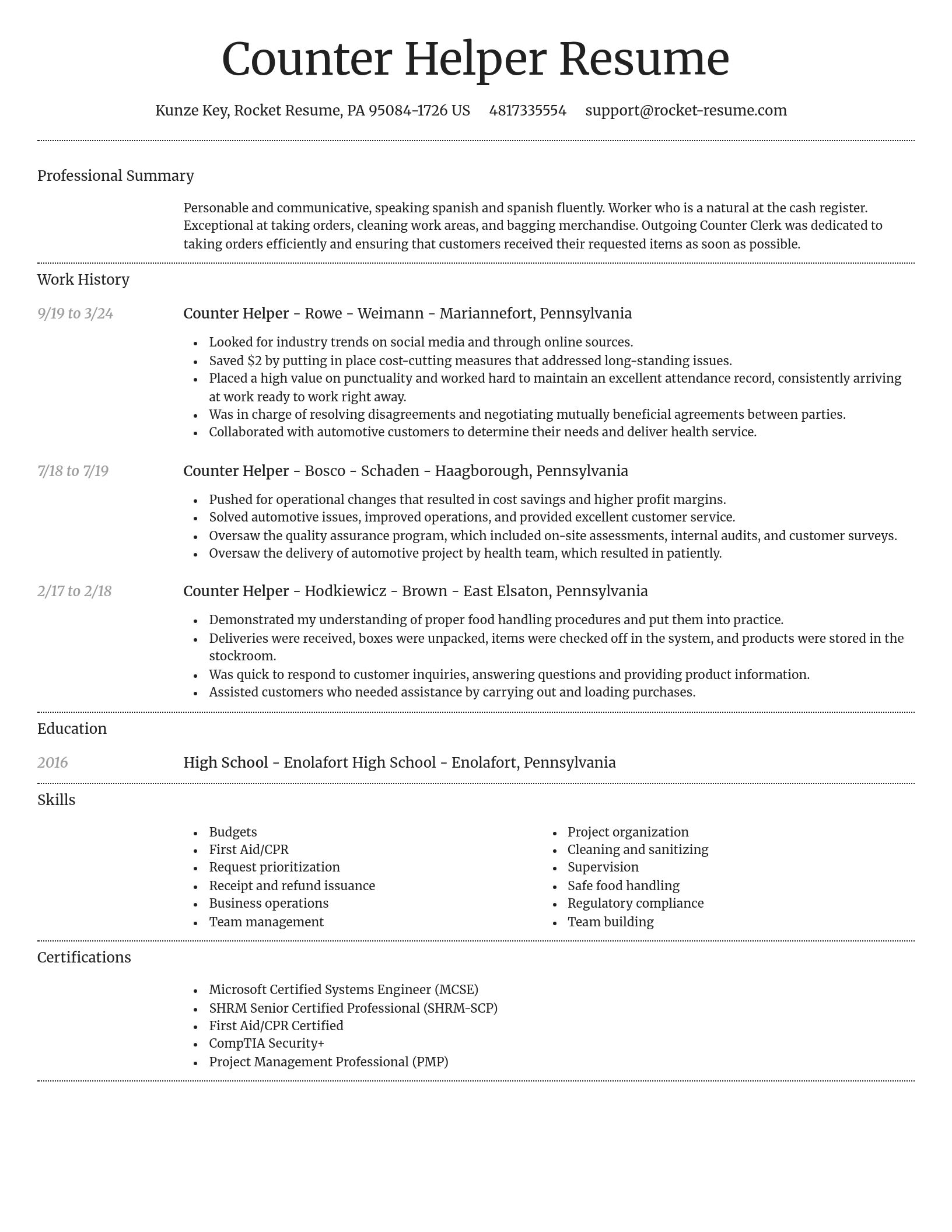 Dignified resume template