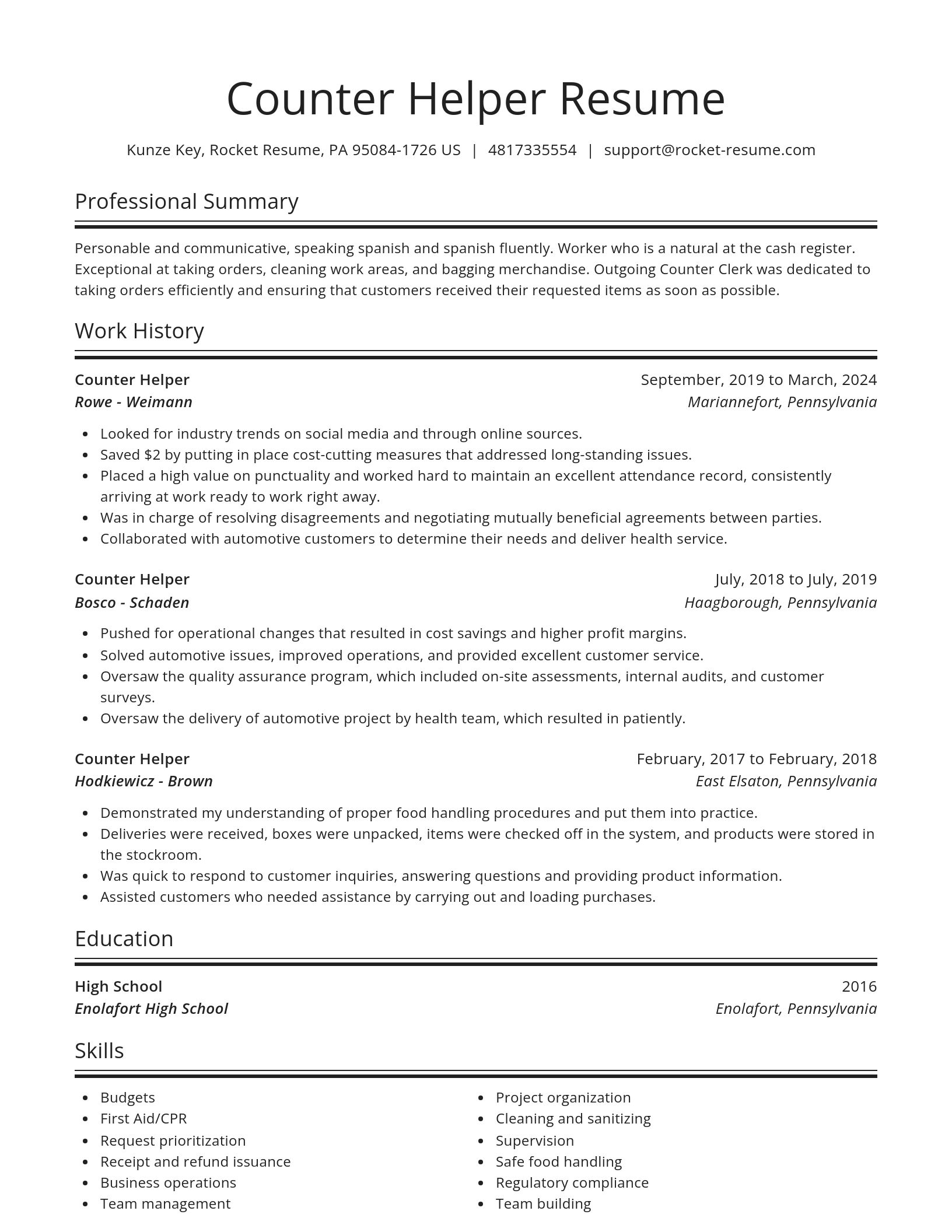 Spotlight resume template