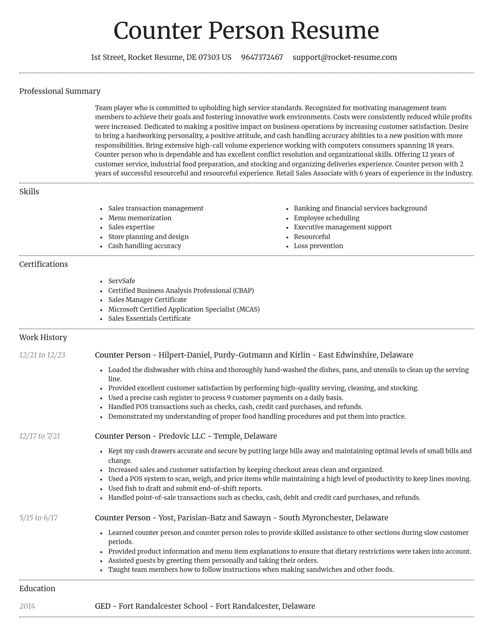 Dignified resume template
