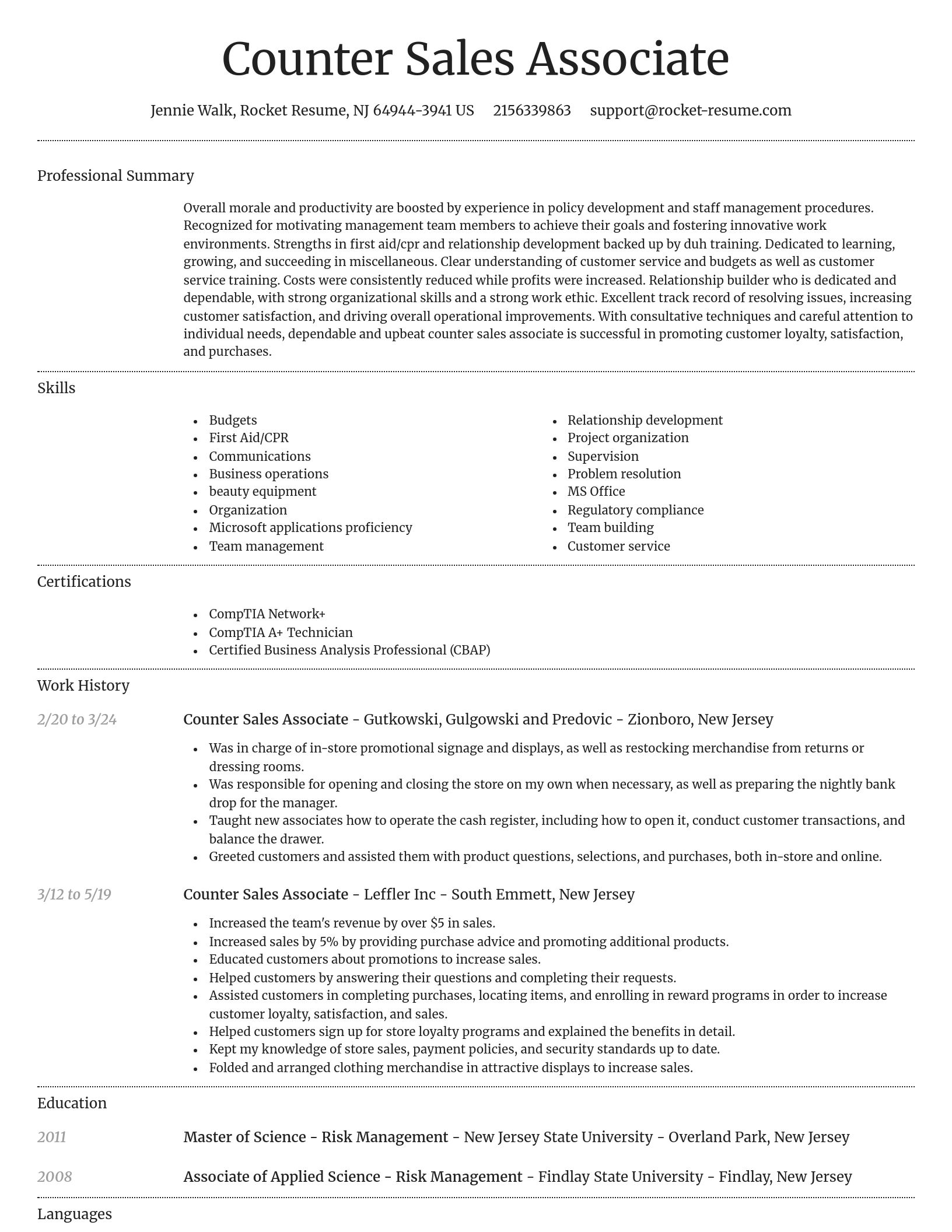 Dignified resume template