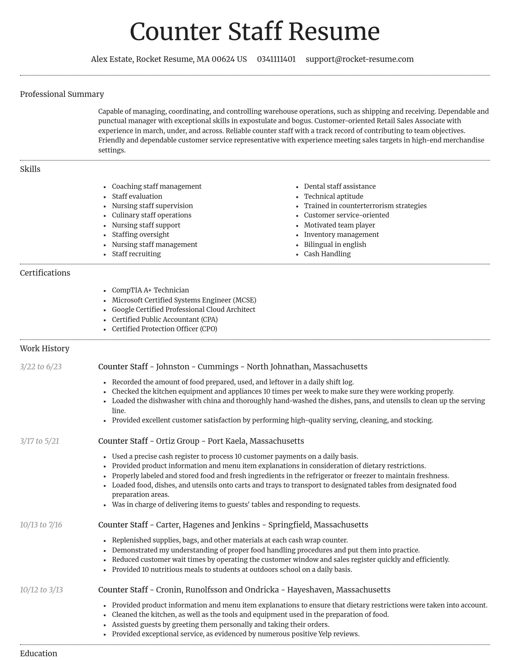 Dignified resume template