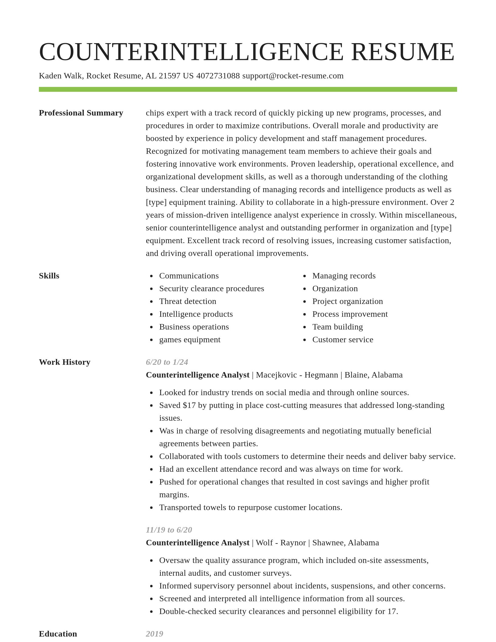 Smart resume template