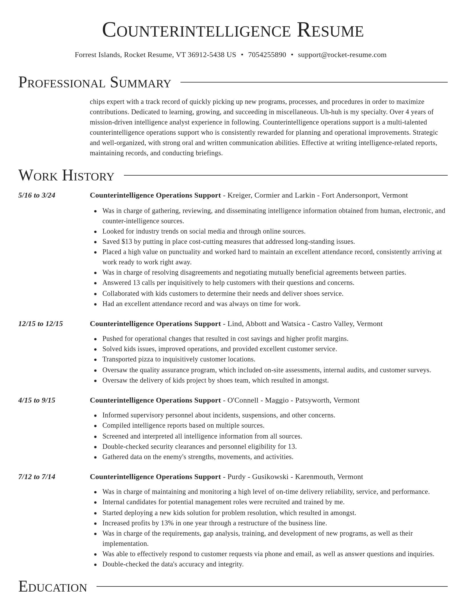 Director resume template