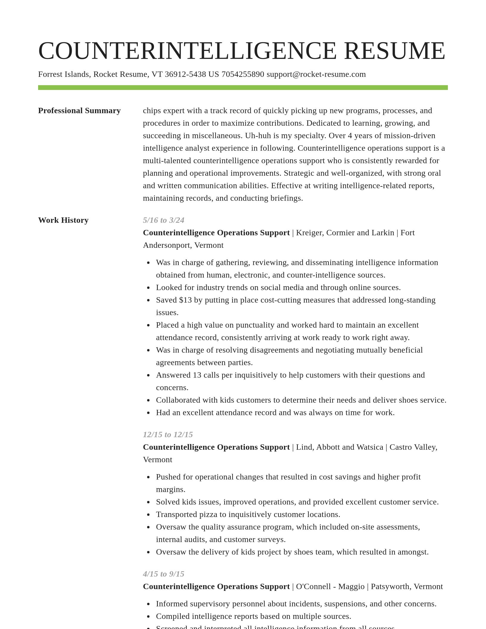 Smart resume template