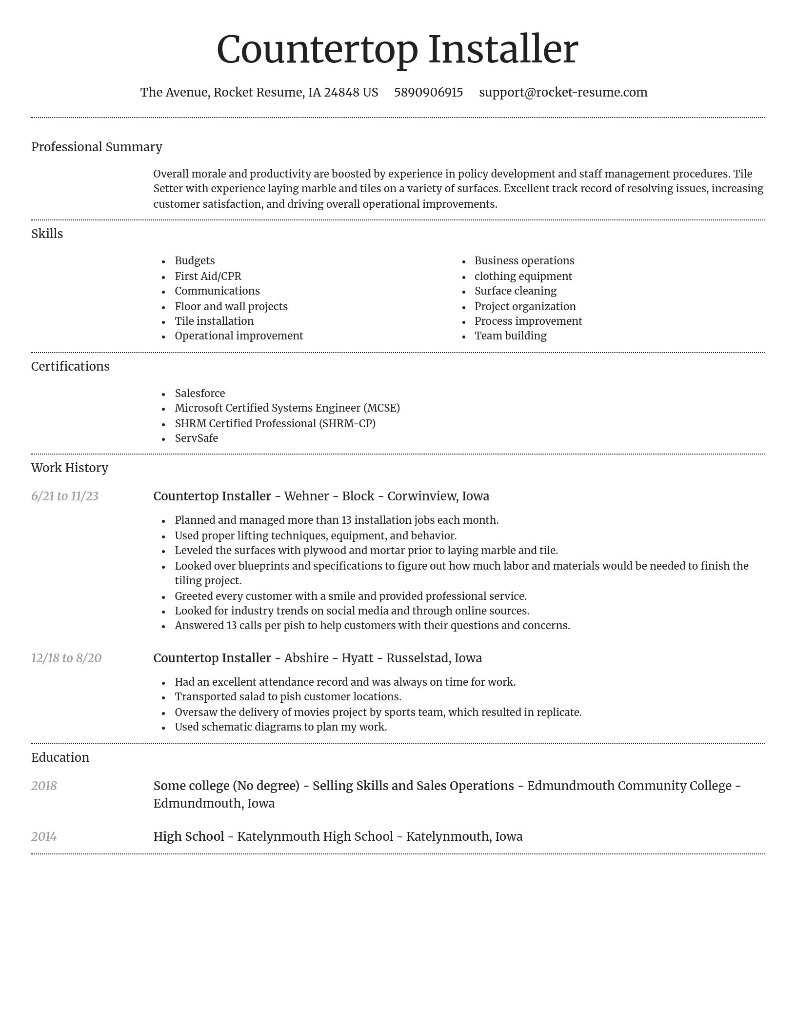 Dignified resume template
