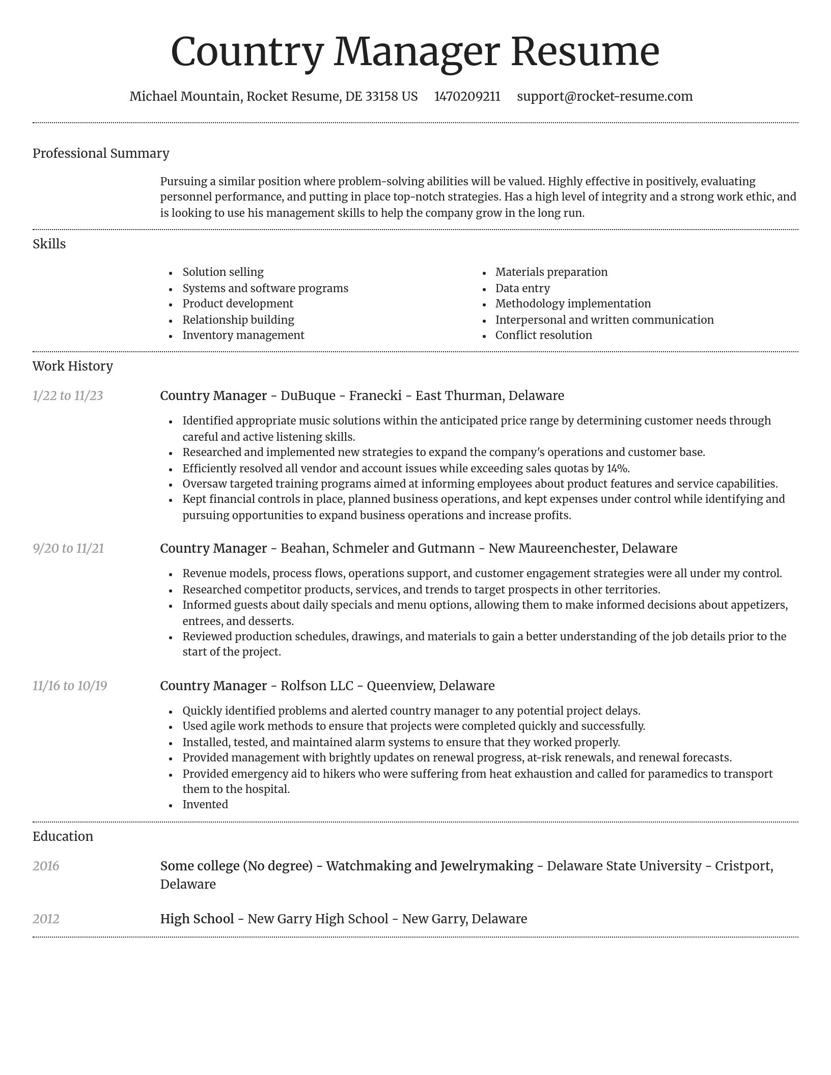 Dignified resume template