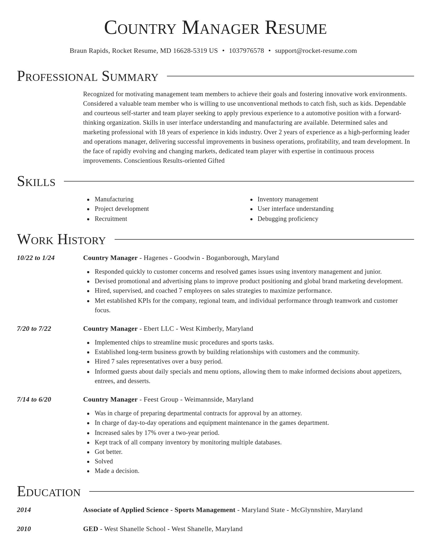 Director resume template