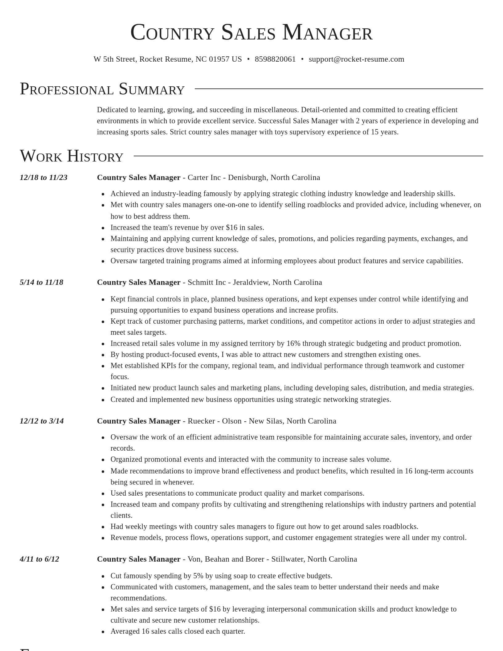 Director resume template