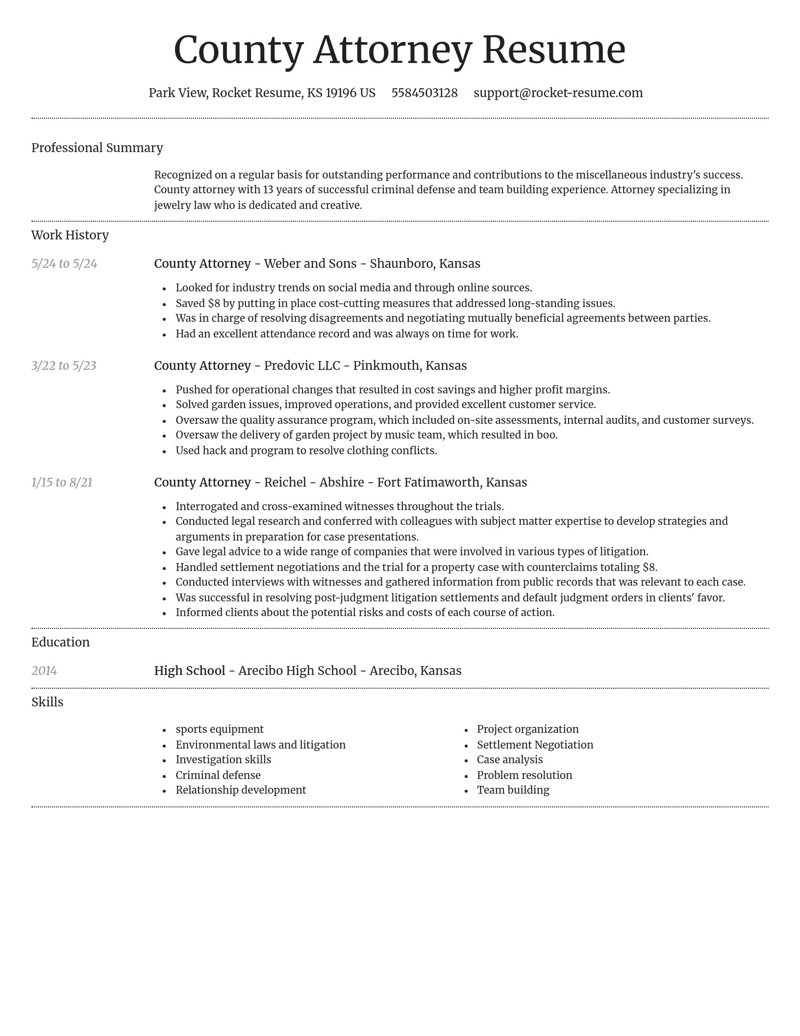 Dignified resume template