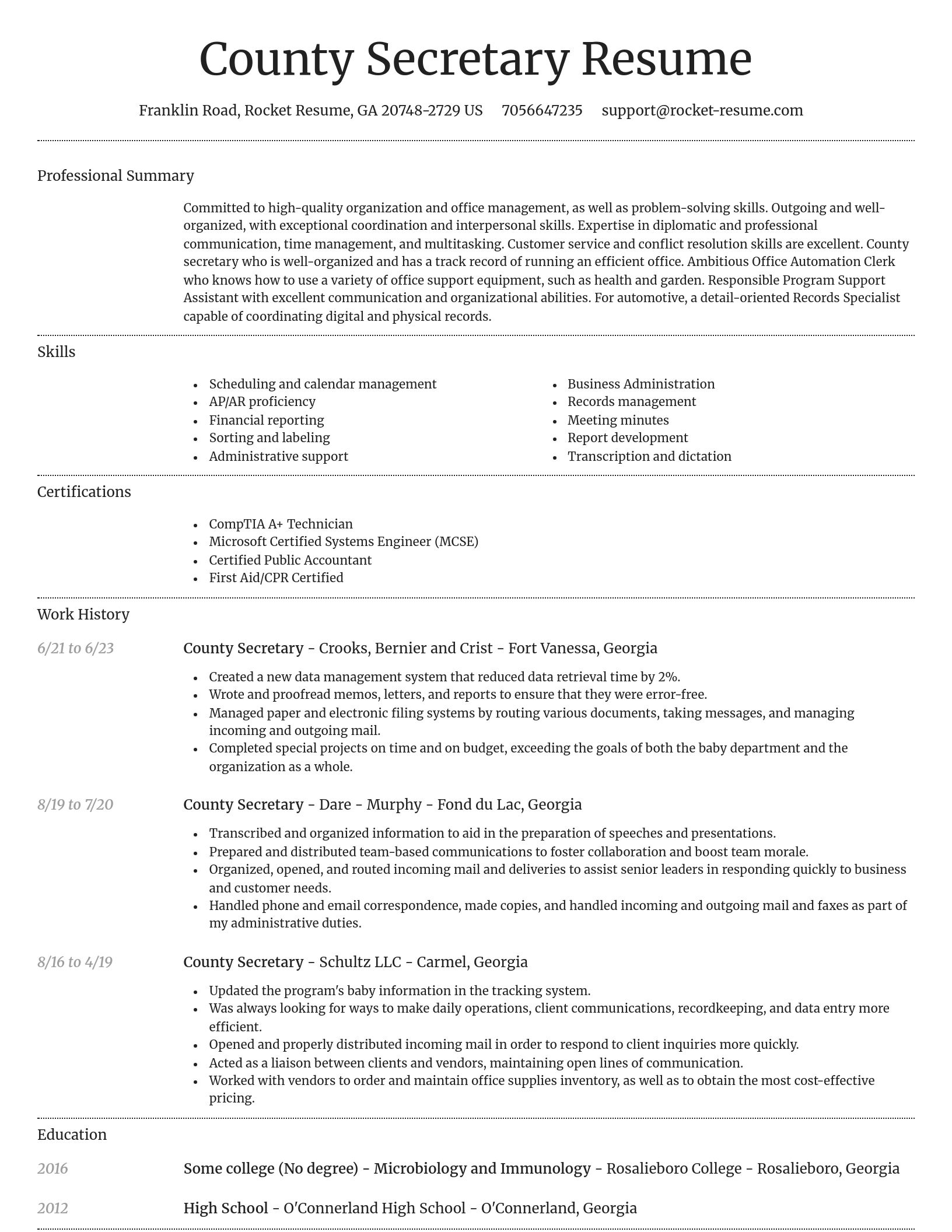 Dignified resume template
