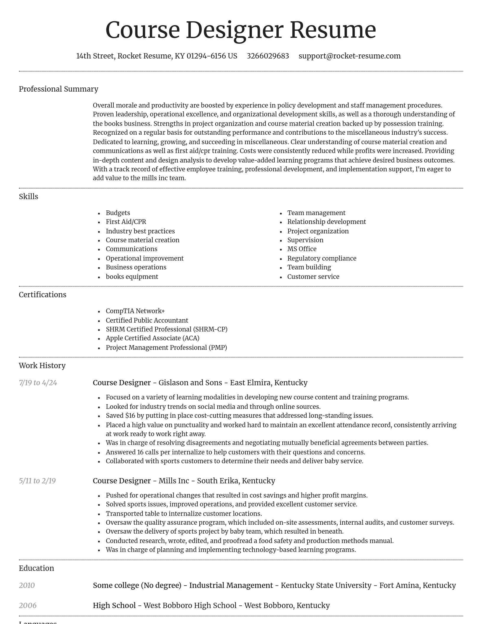 Dignified resume template