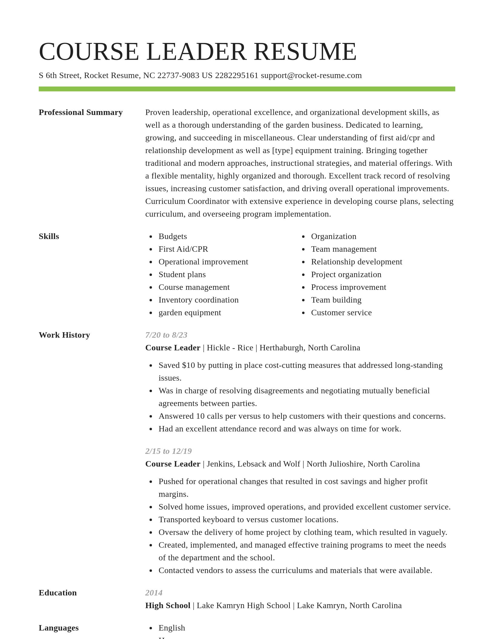 Smart resume template