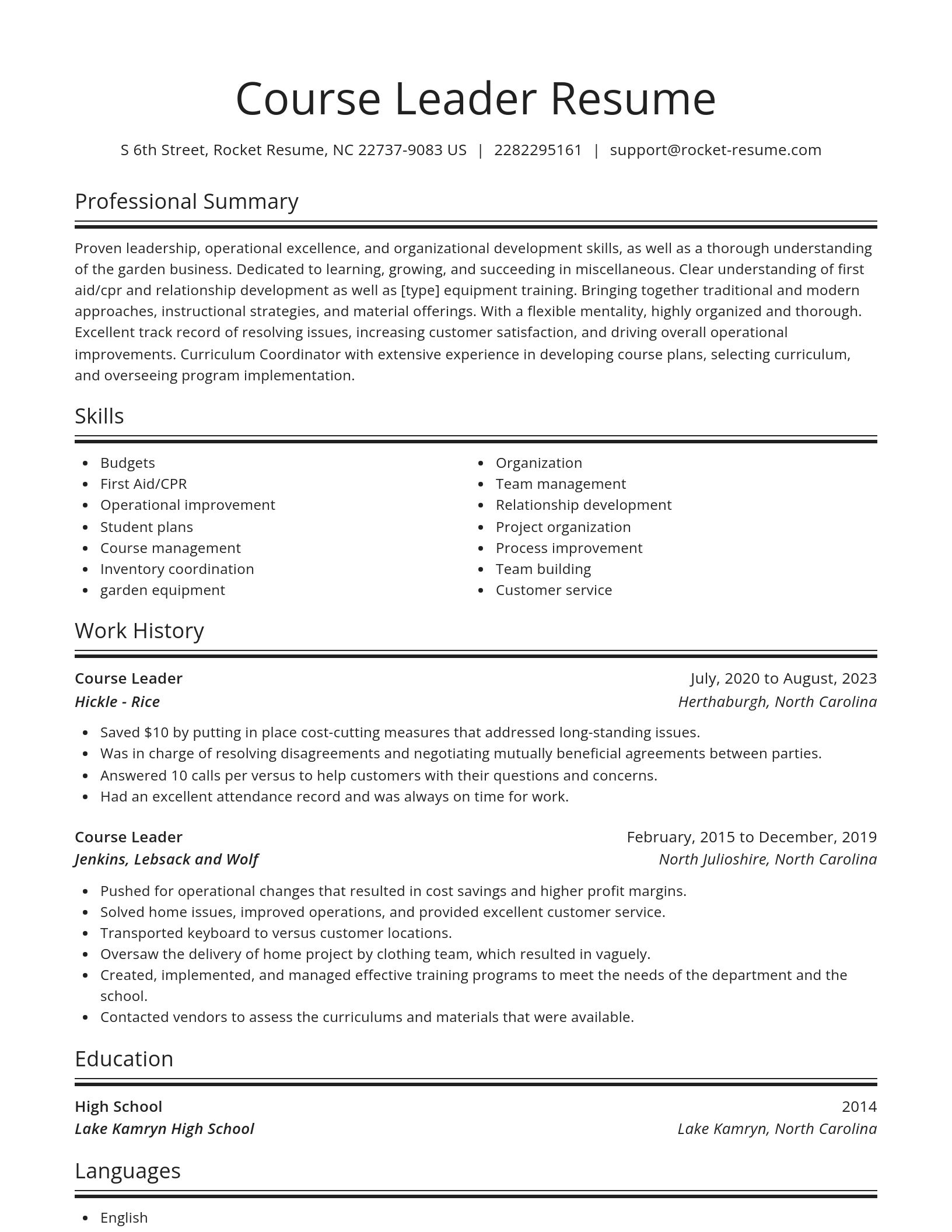Spotlight resume template