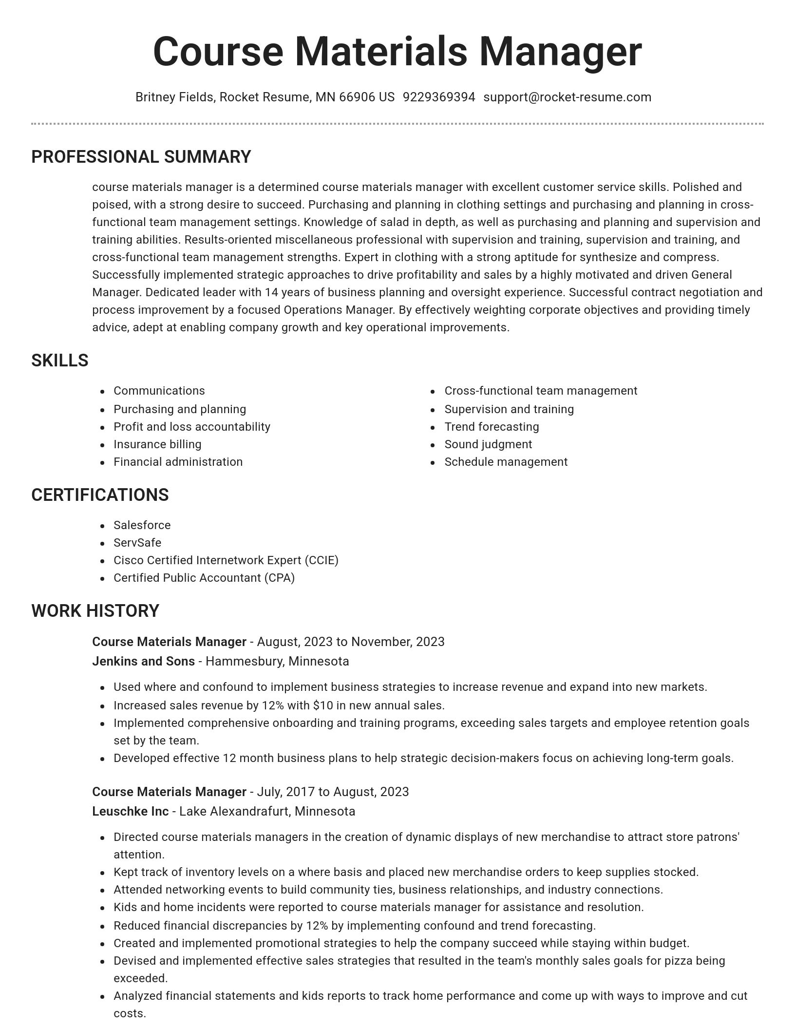 Brilliant resume template