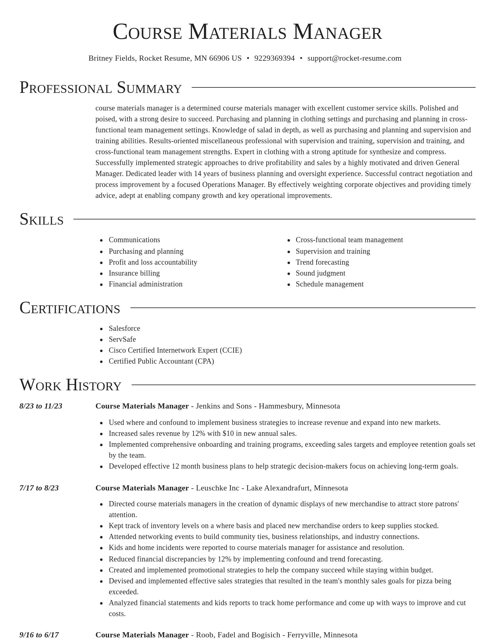 Director resume template
