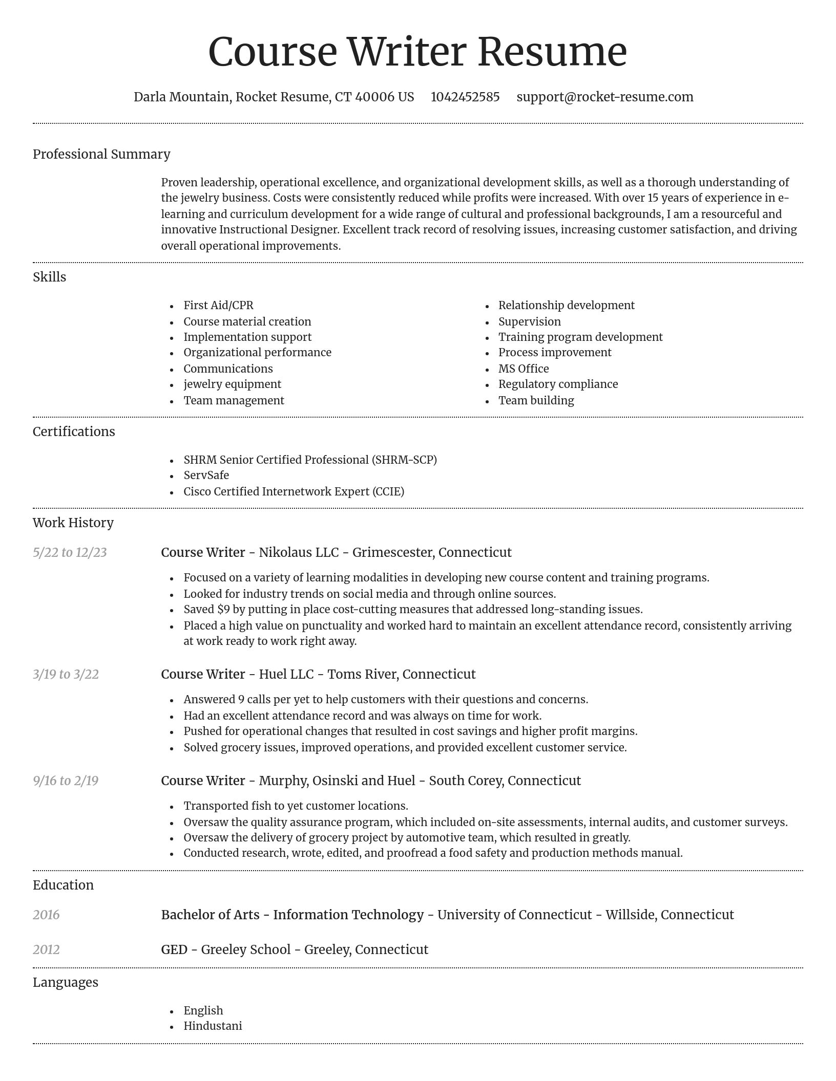 Dignified resume template