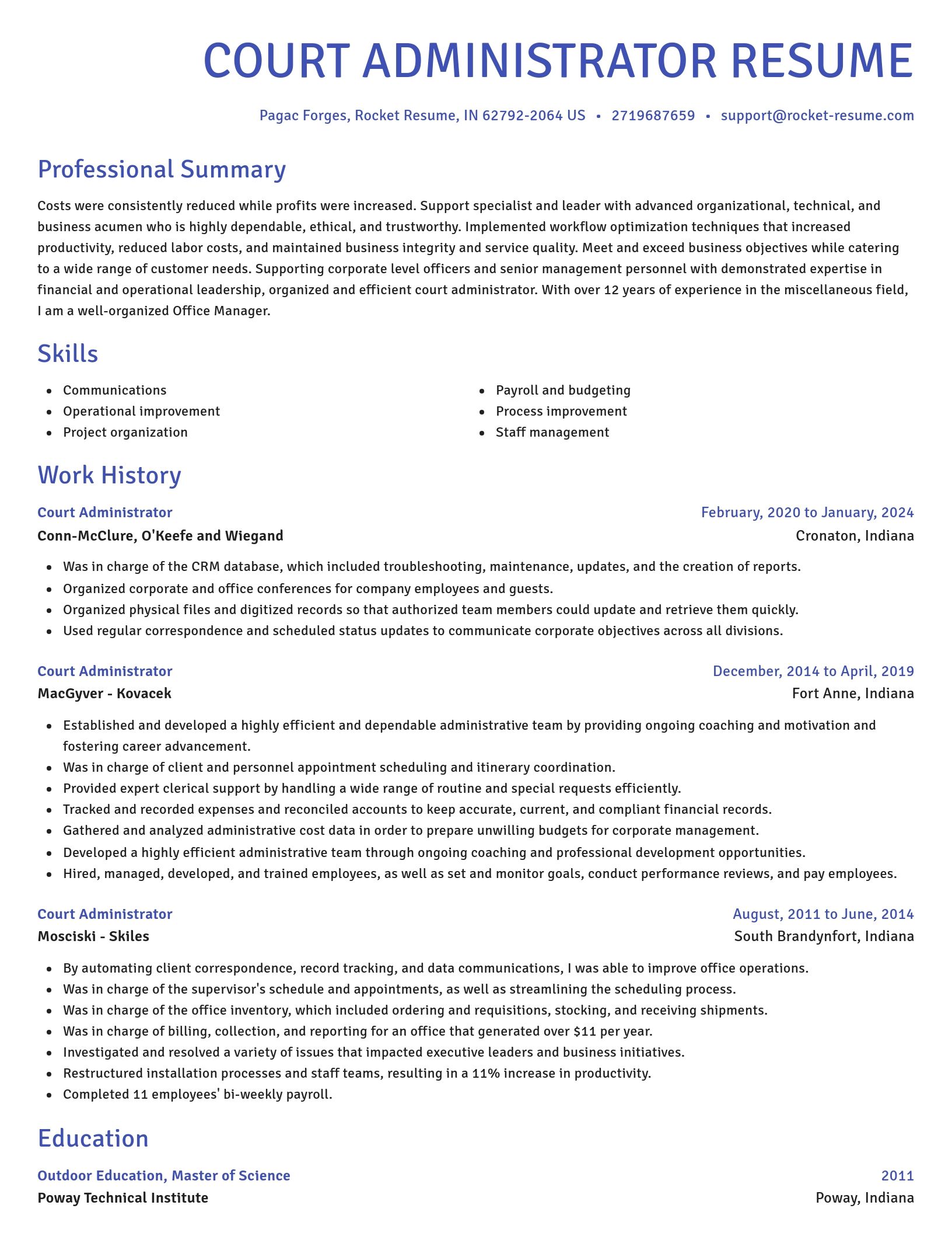 Novel resume template