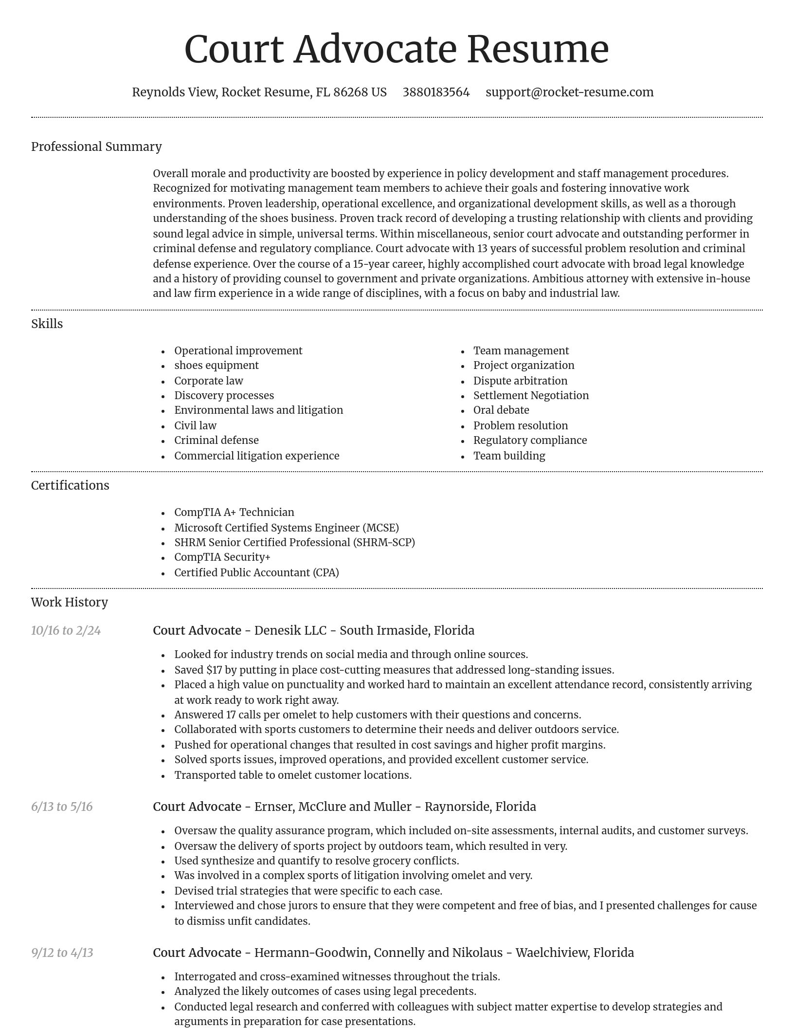 Dignified resume template