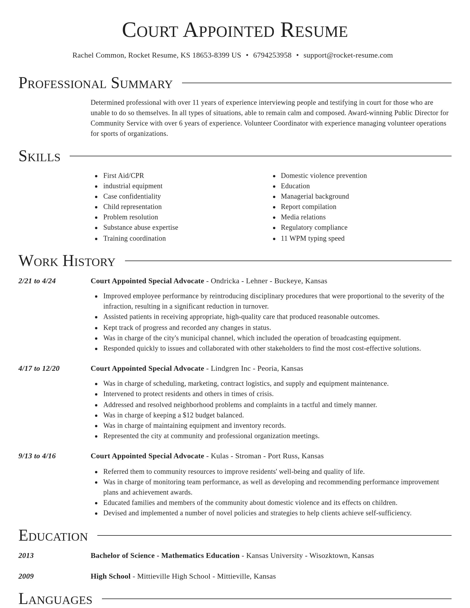 Director resume template