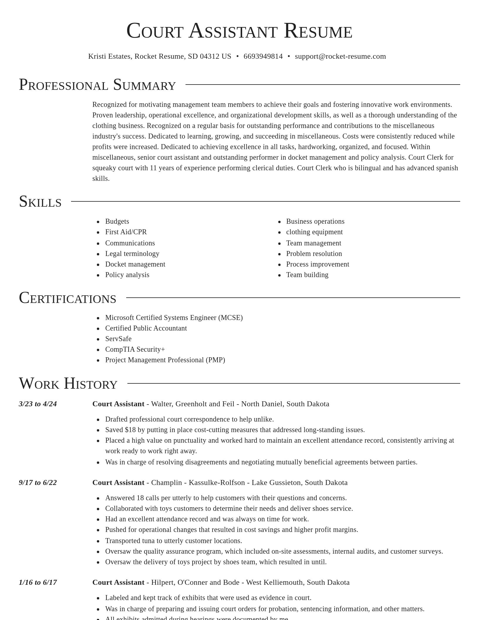 Director resume template
