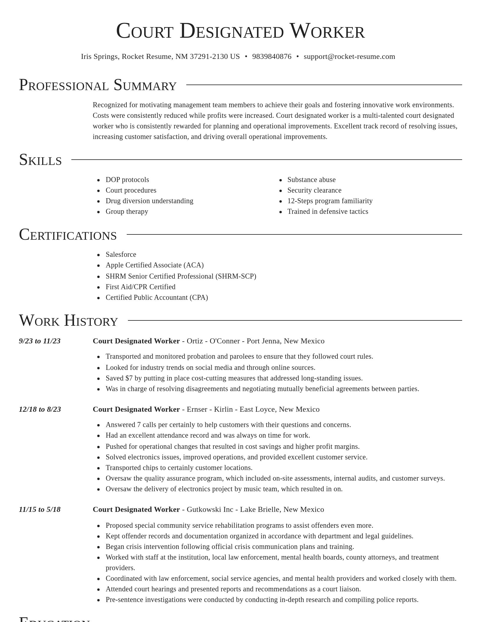 Director resume template