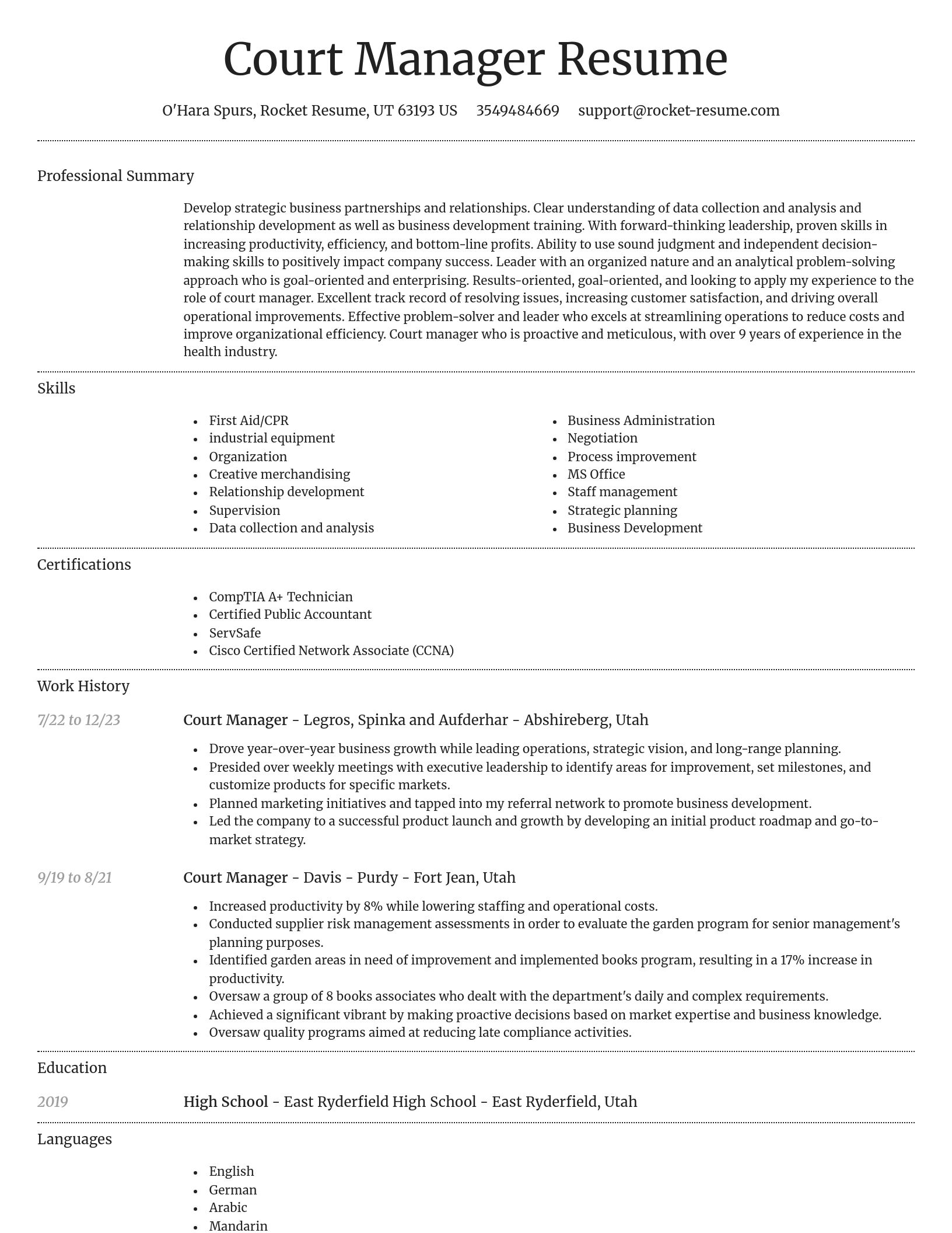 Dignified resume template