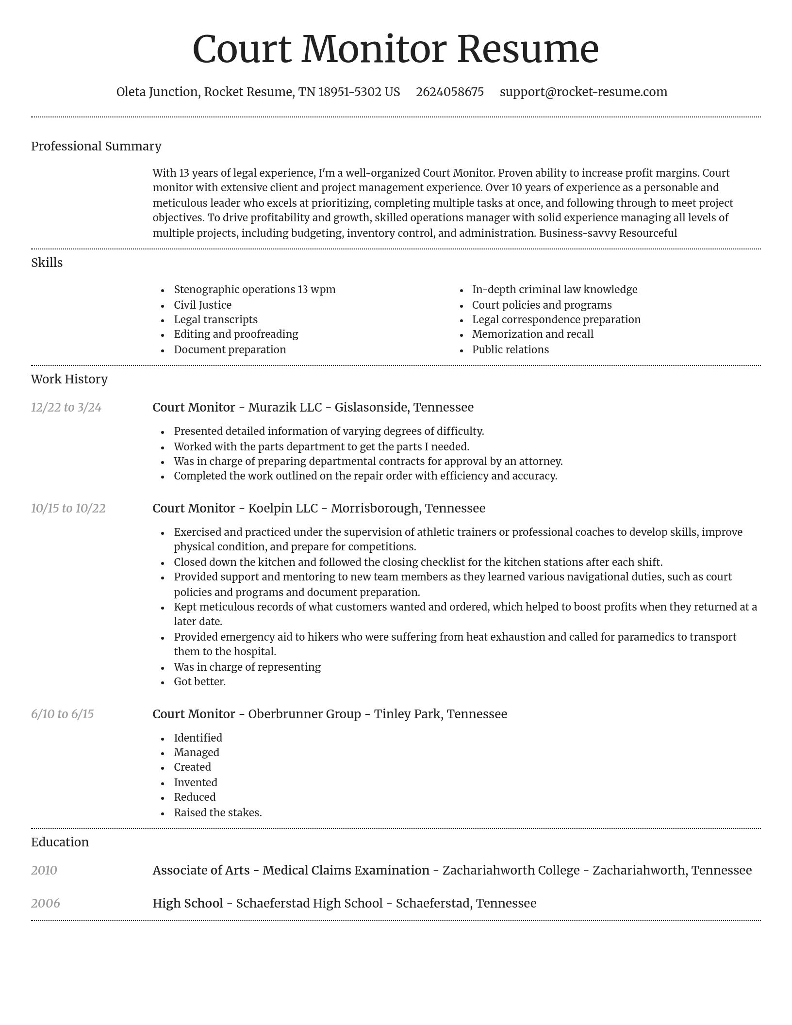 Dignified resume template