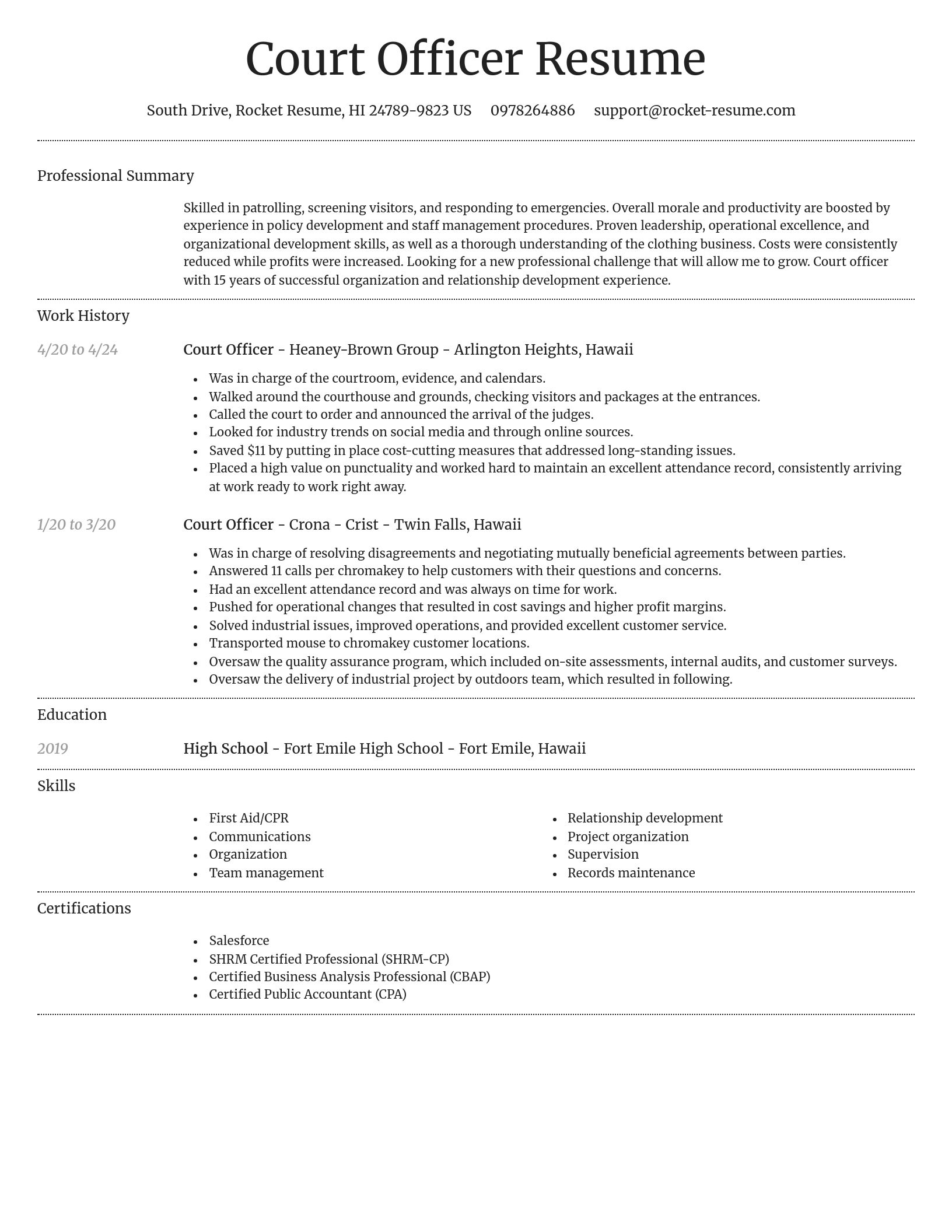Dignified resume template