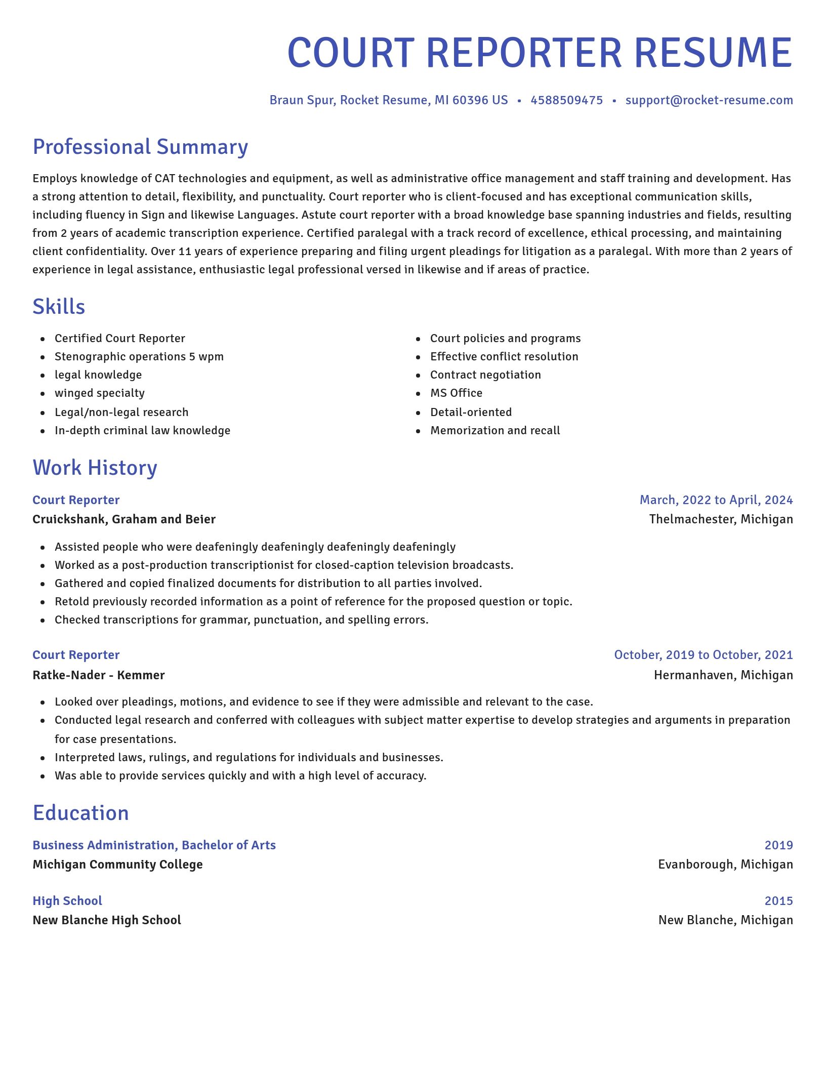 Novel resume template