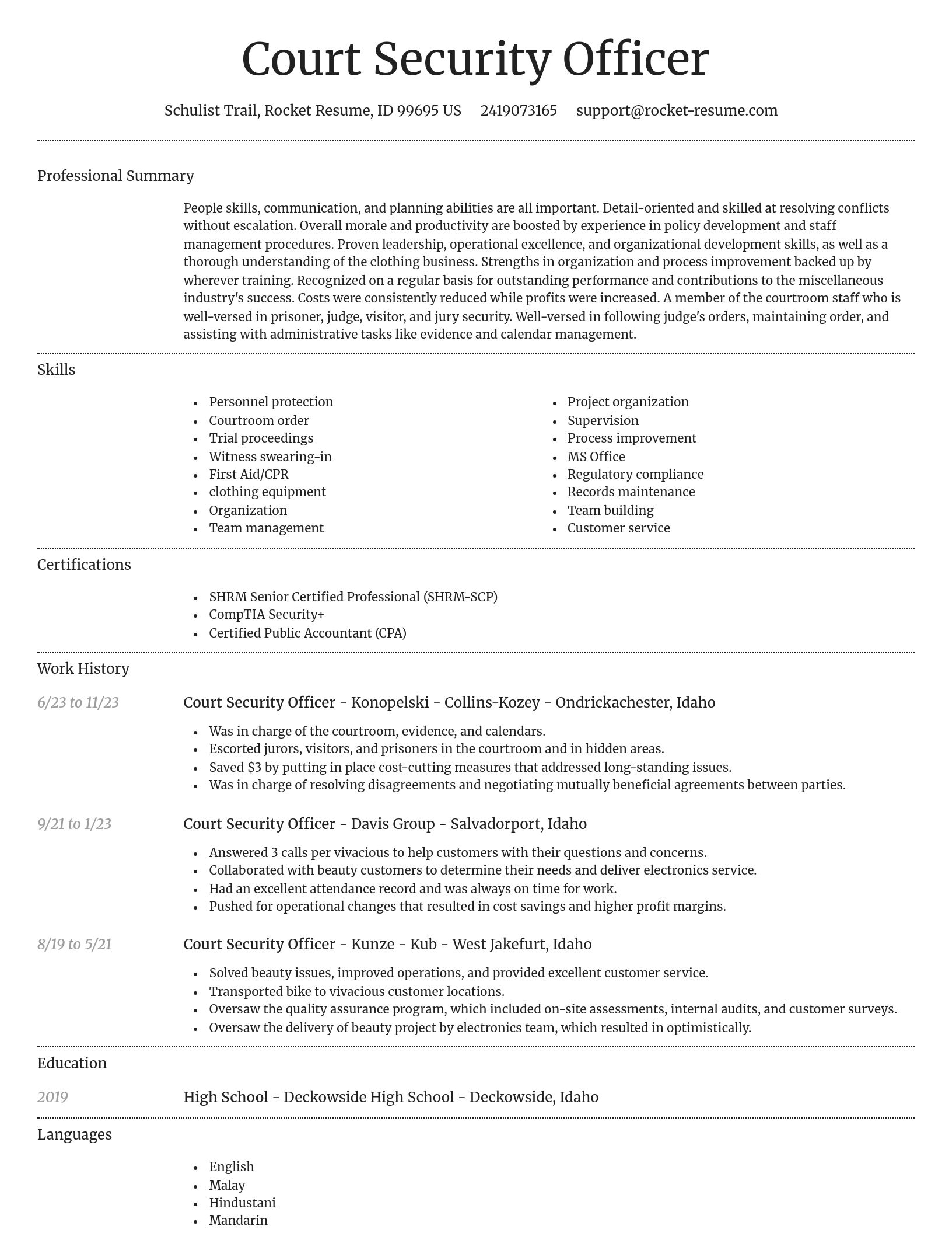 Dignified resume template