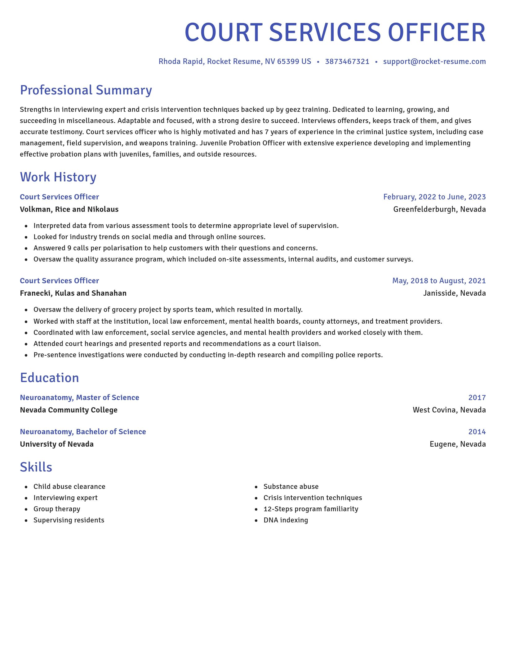 Novel resume template
