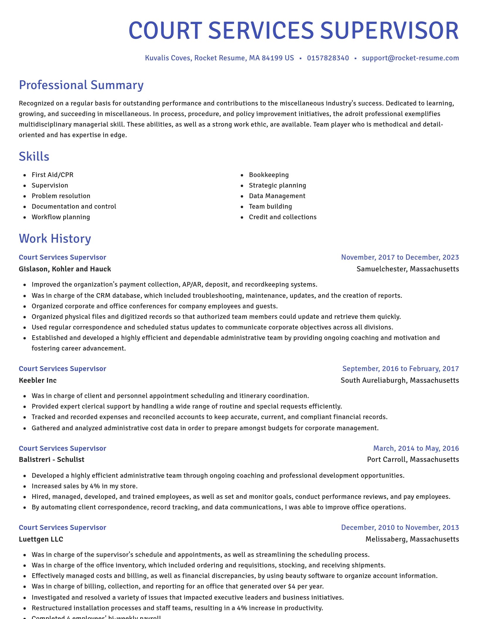 Novel resume template