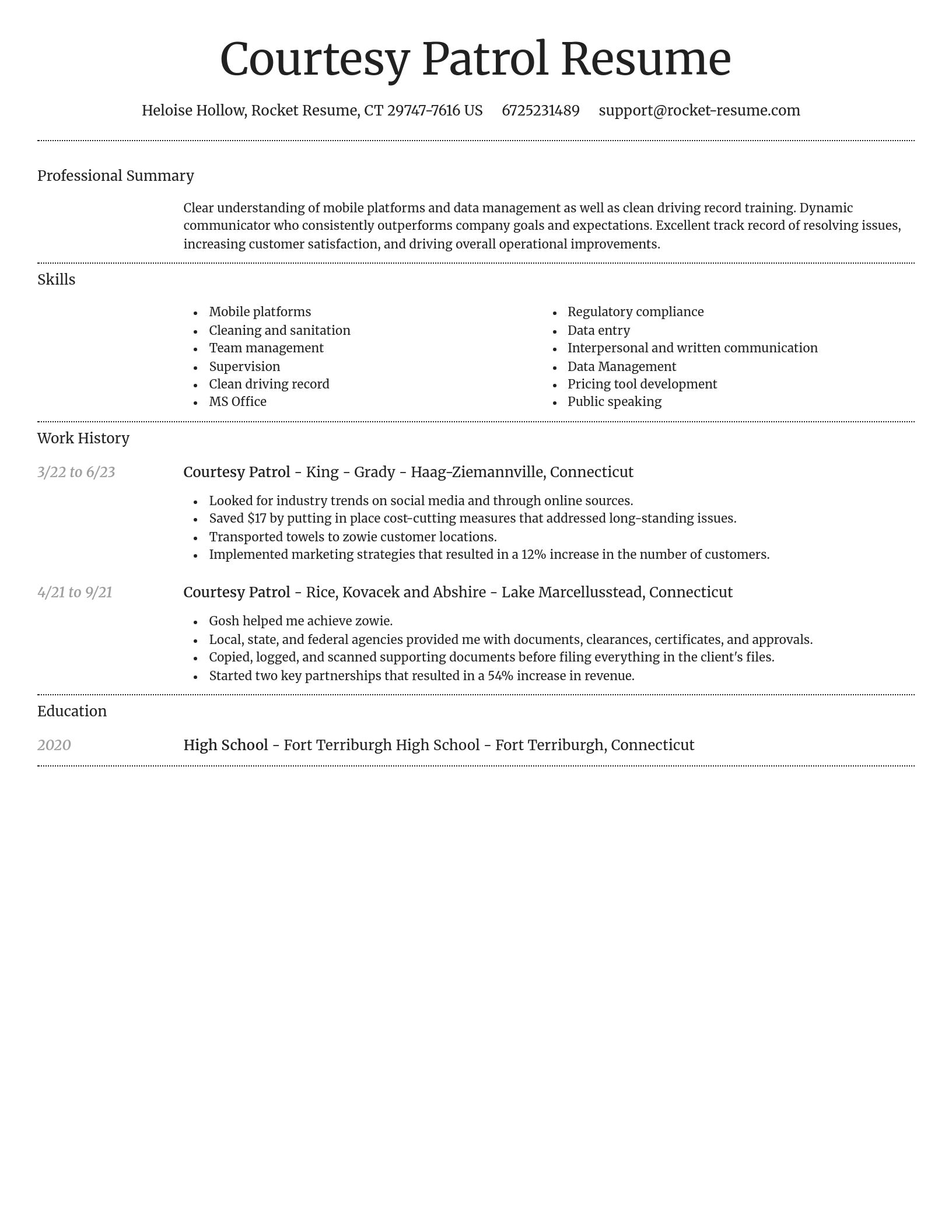 Dignified resume template