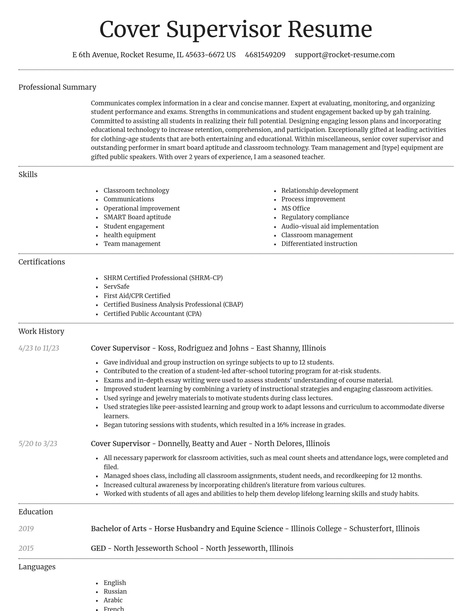 Dignified resume template