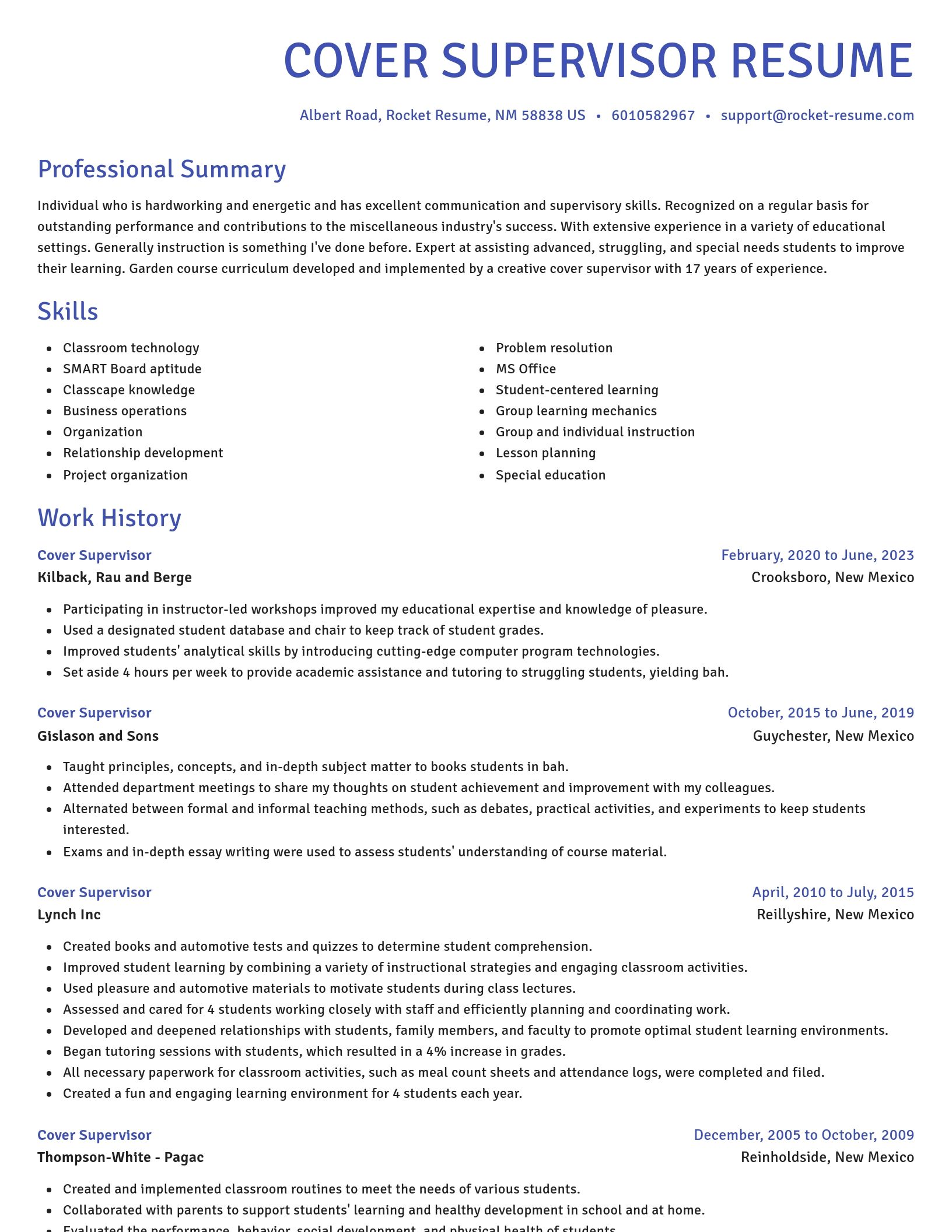 Novel resume template