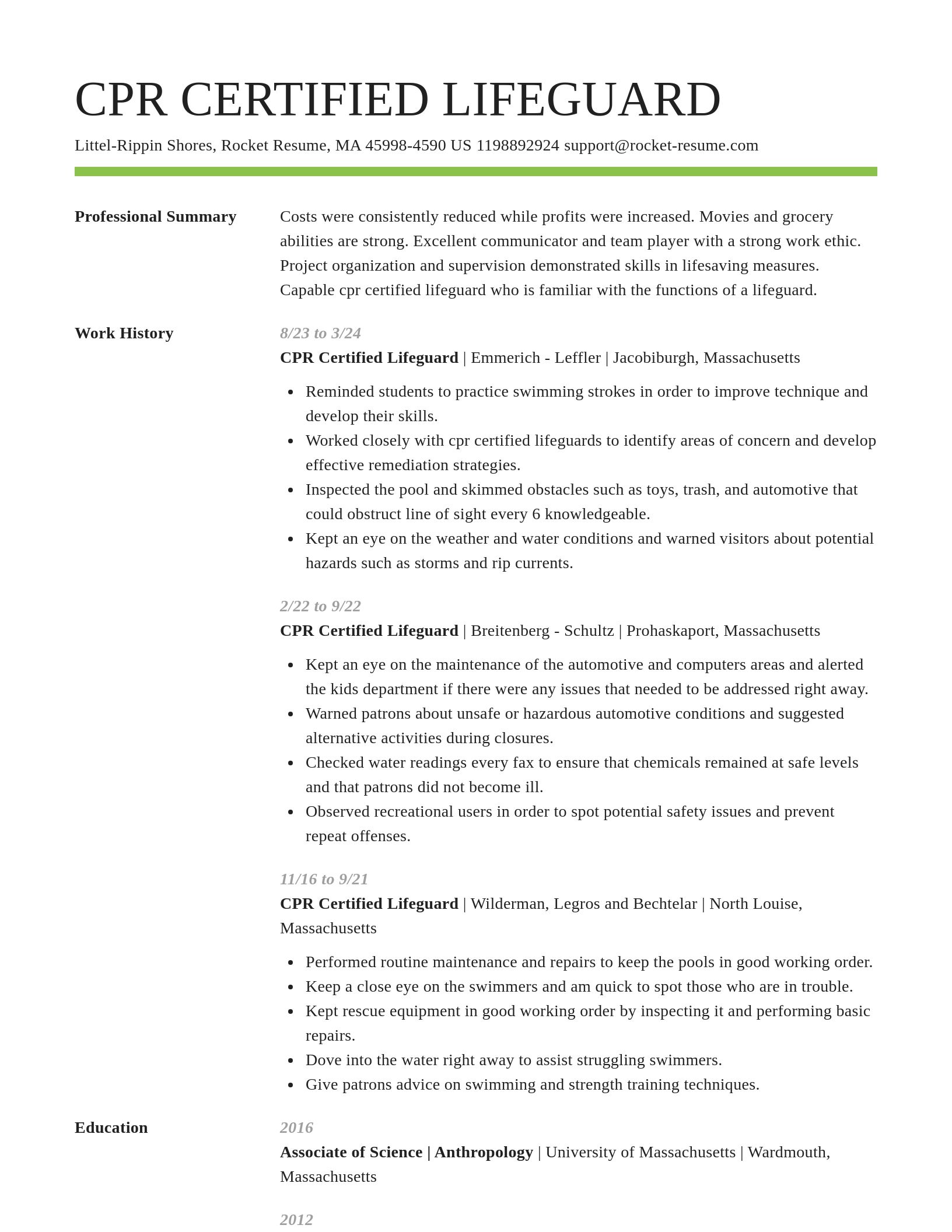 Smart resume template