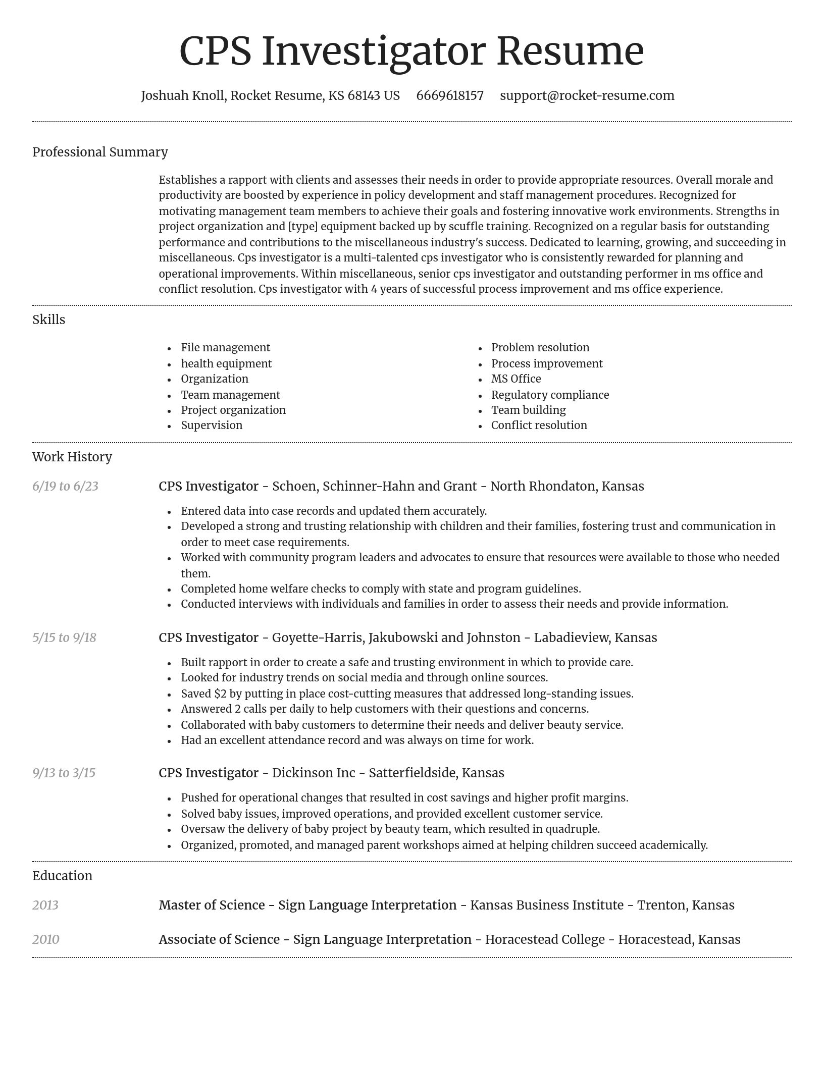 Dignified resume template