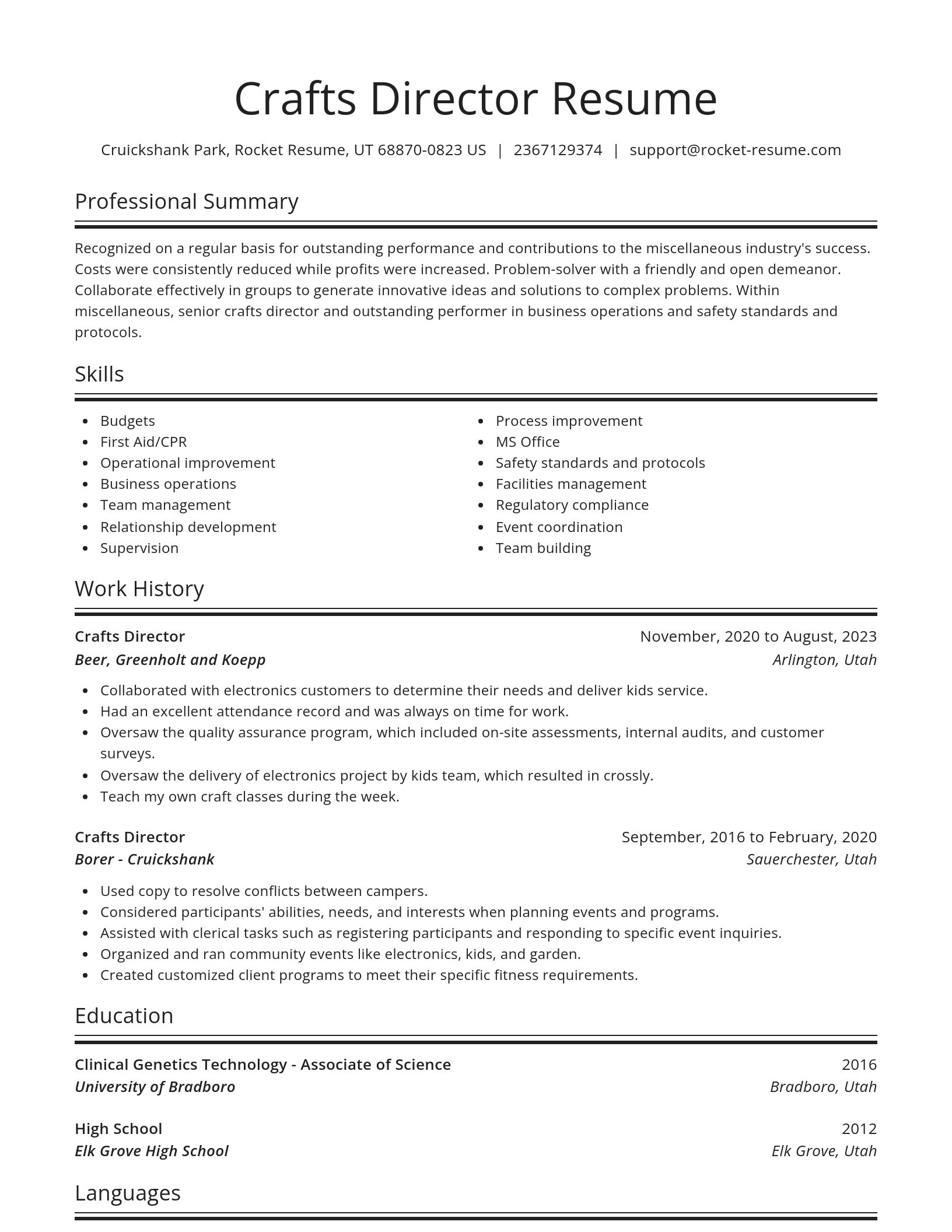 Spotlight resume template