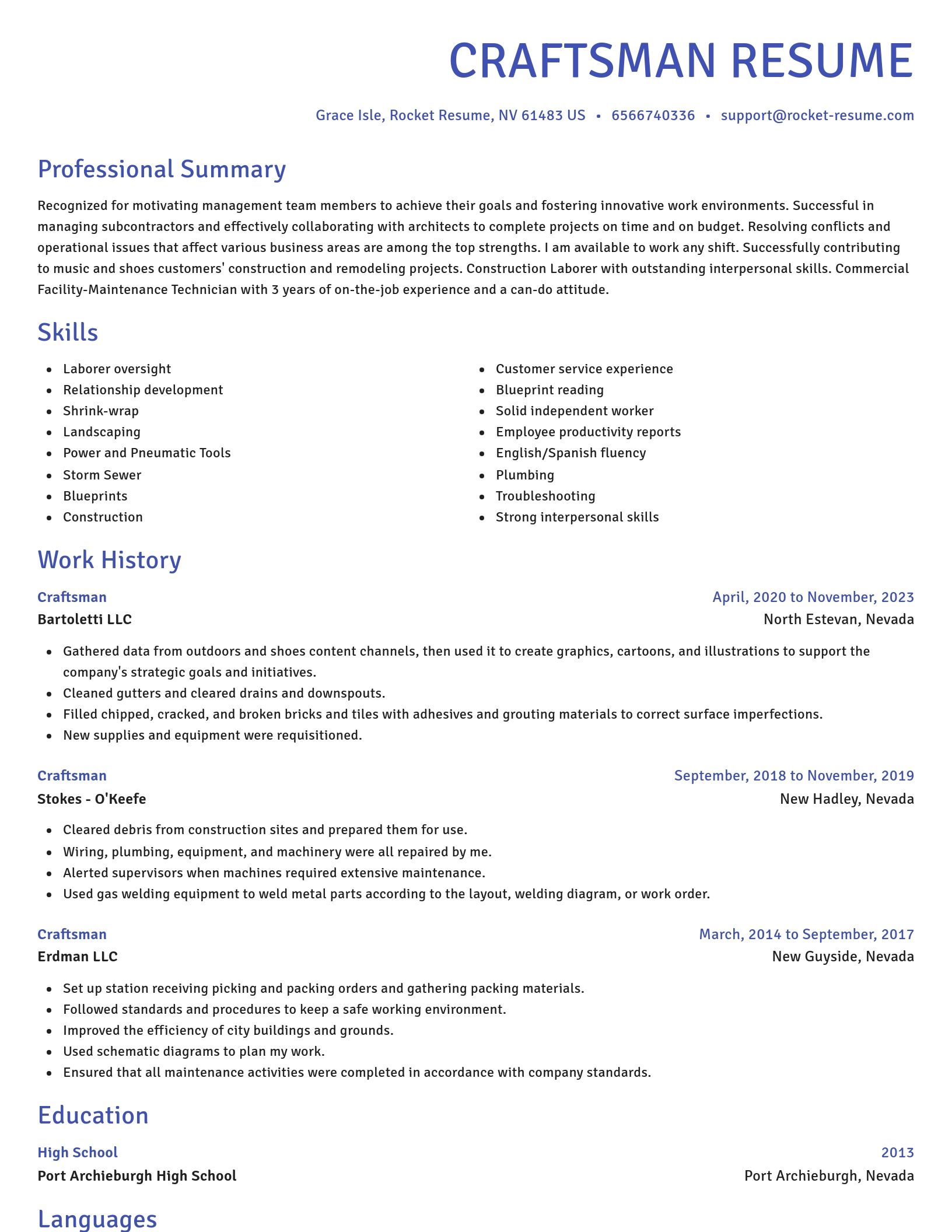 Novel resume template