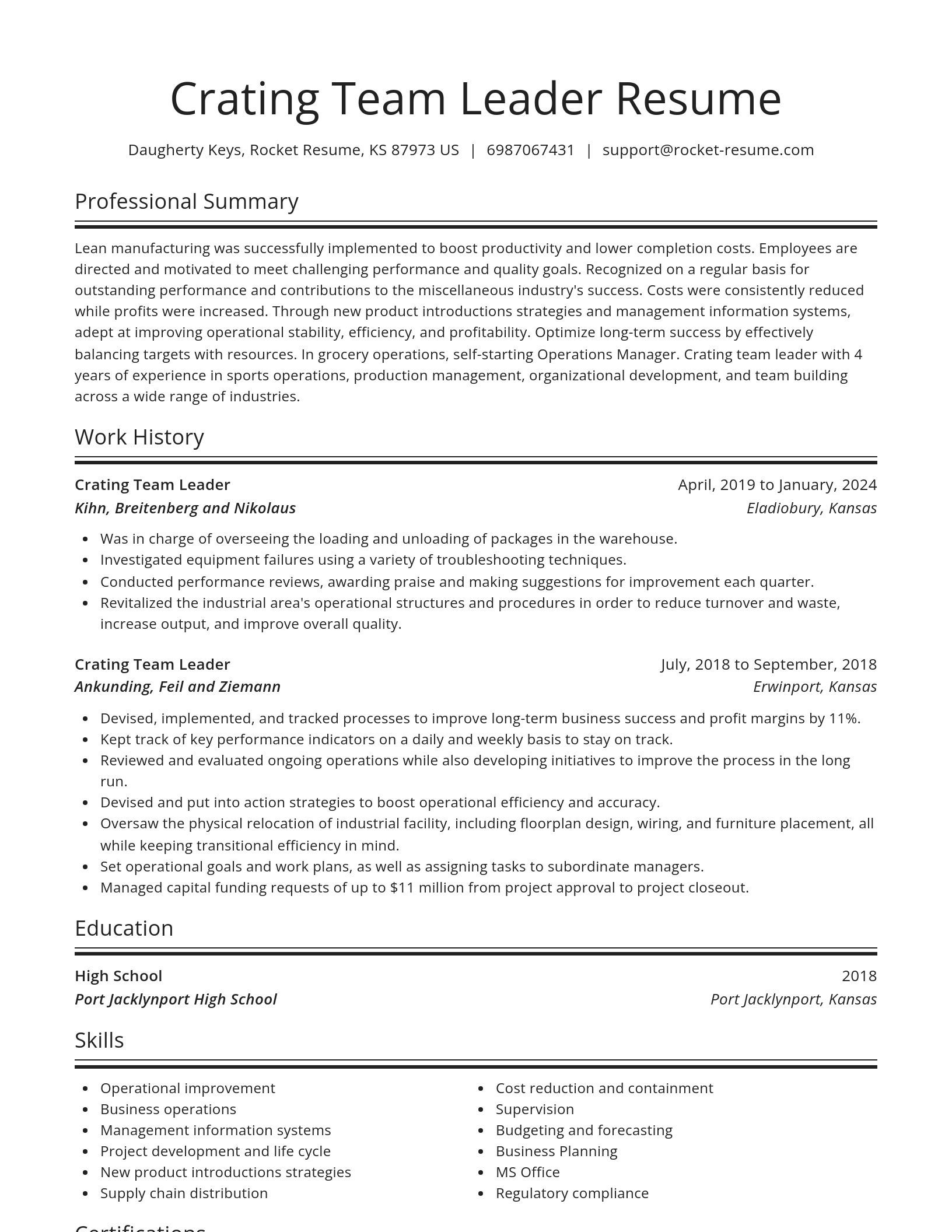 Spotlight resume template
