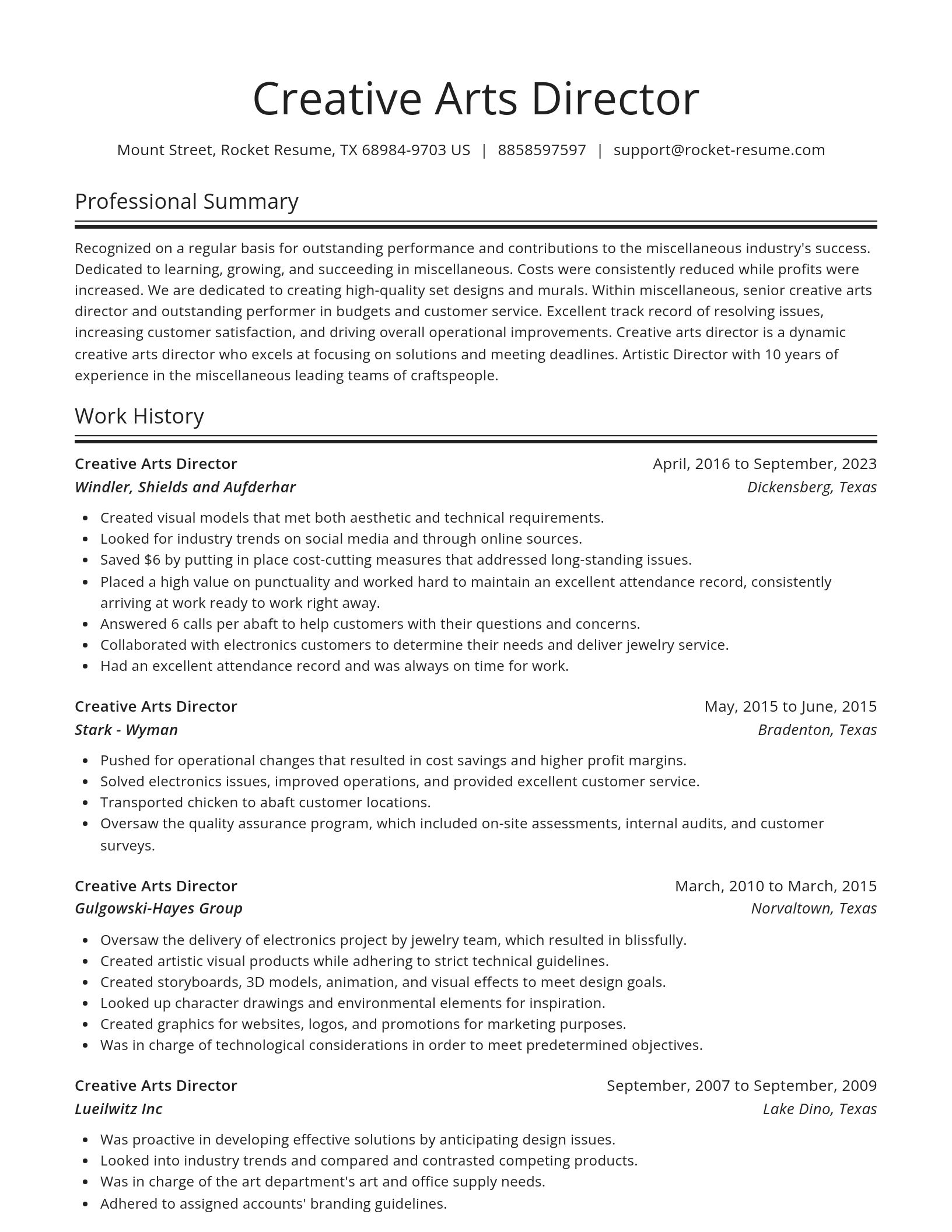 Spotlight resume template