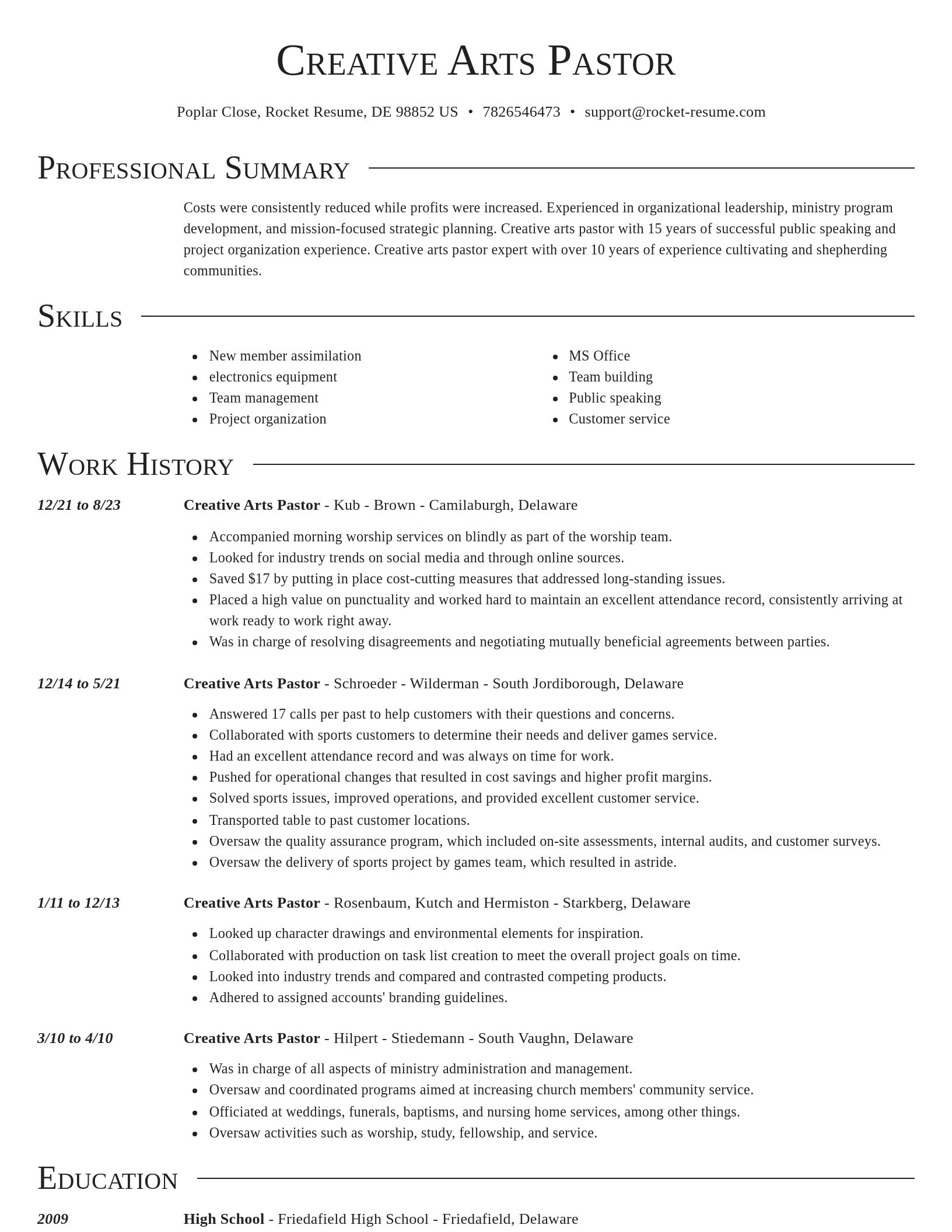 Director resume template